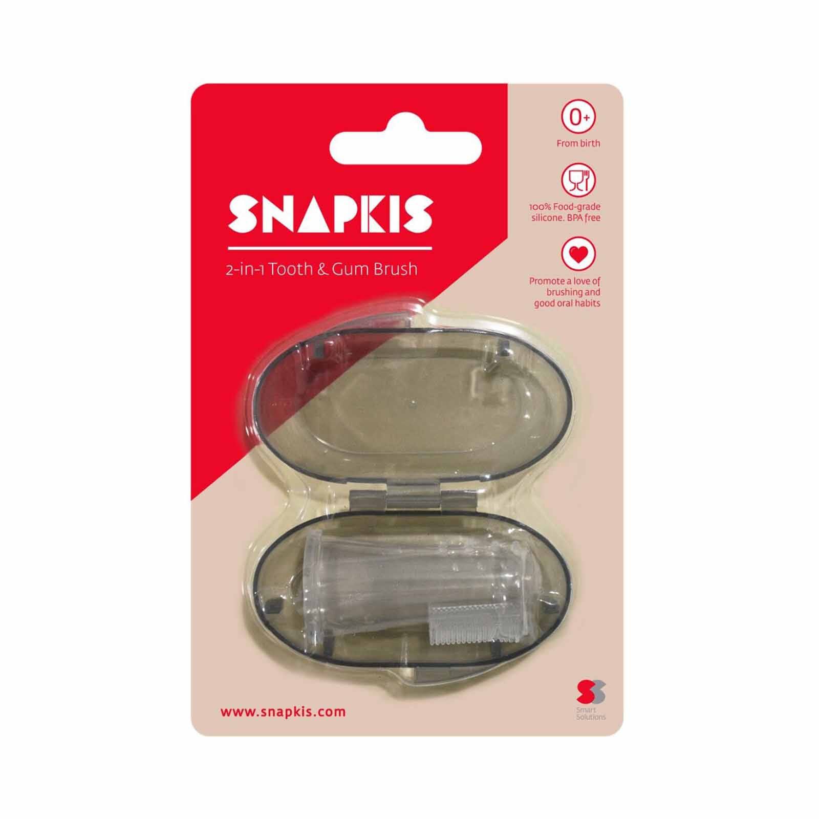 SNAPKIS Grey 2IN1 TOOTH & GUM BRUSH GREY
