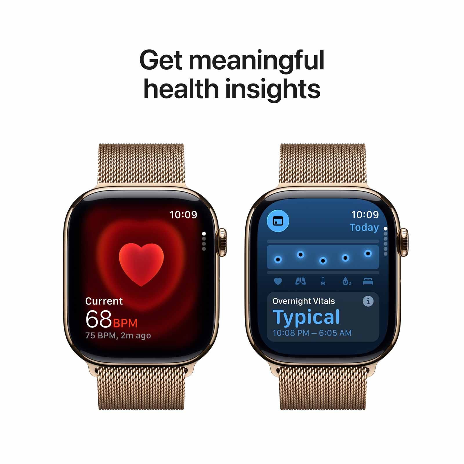 APPLE Watch Series 11 Gps + Cellular 46mm Gold Titanium Case With Gold Milanese Loop - M/l MFD84X/A-image 8