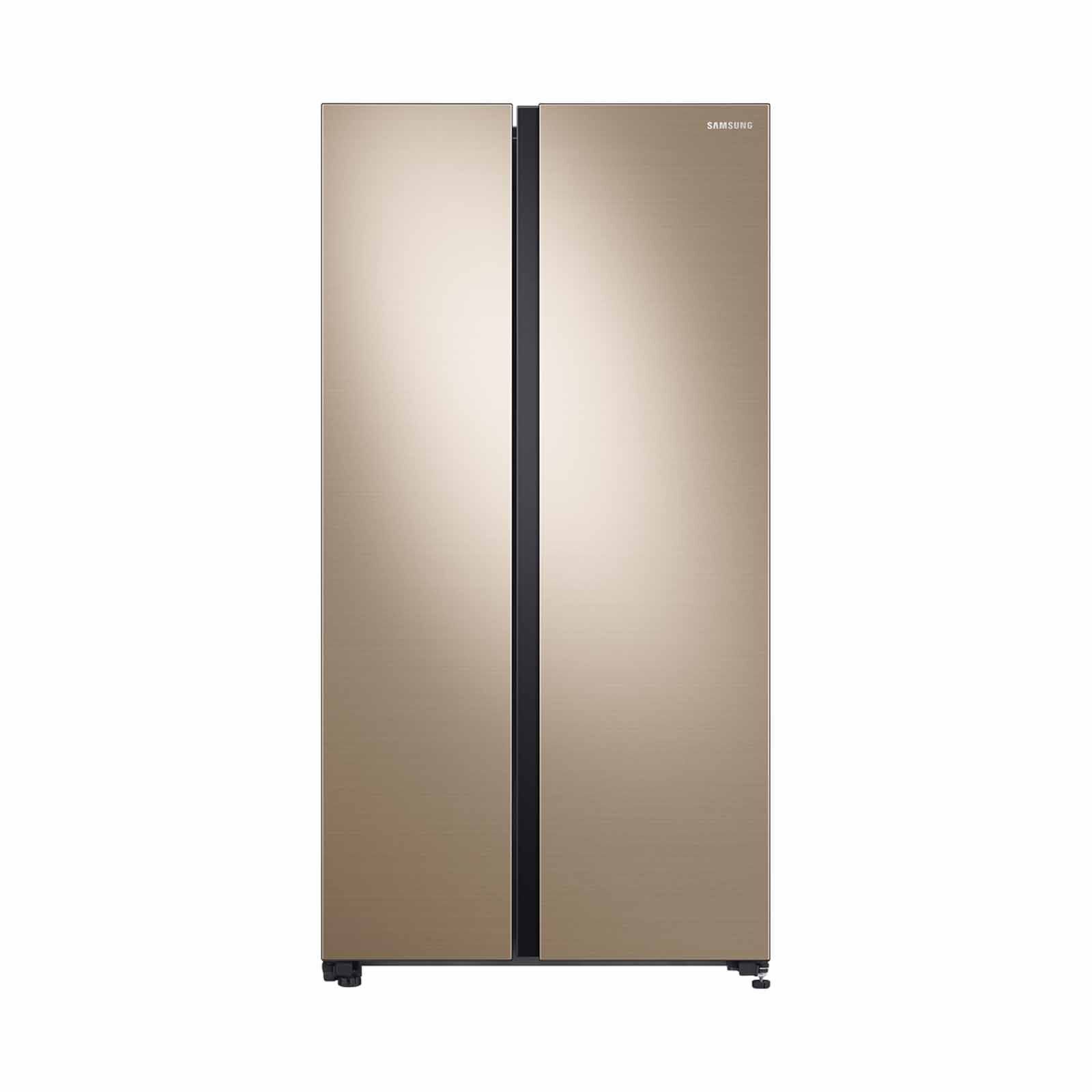 SAMSUNG Side By Side Refrigerator (647l) - Gentle Gold RS62R5006F8/SS-image 1
