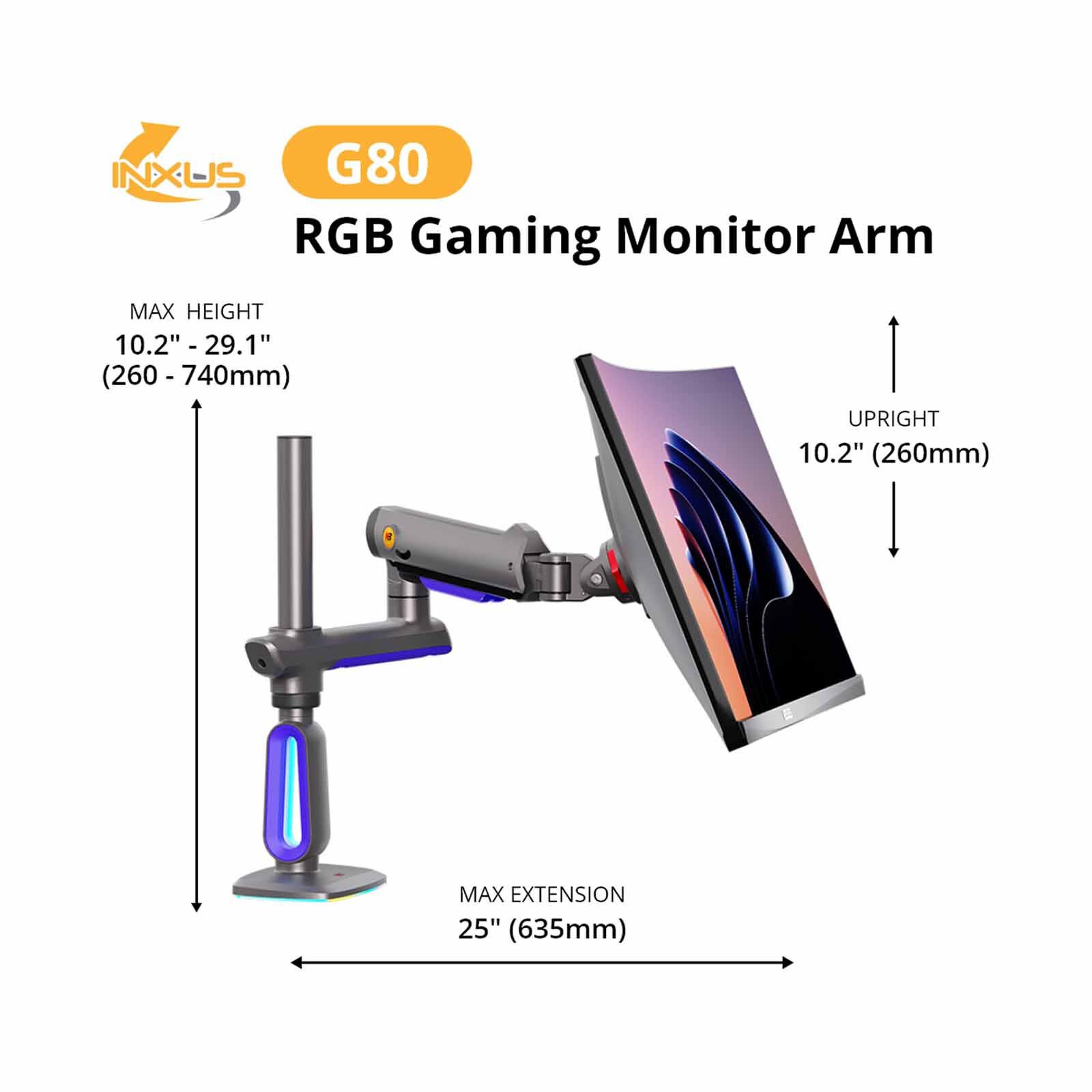 NORTHBAYOU G80 Gaming Monitor Arm Blue G80 BLUE-image 4