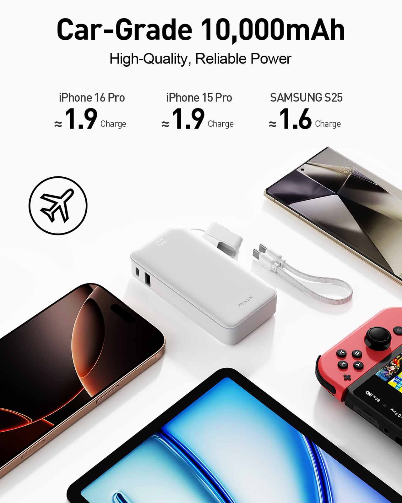 IWALK Macrogo 10000mah 30w Portable Charger With Stand White UBM001-002A-image 2