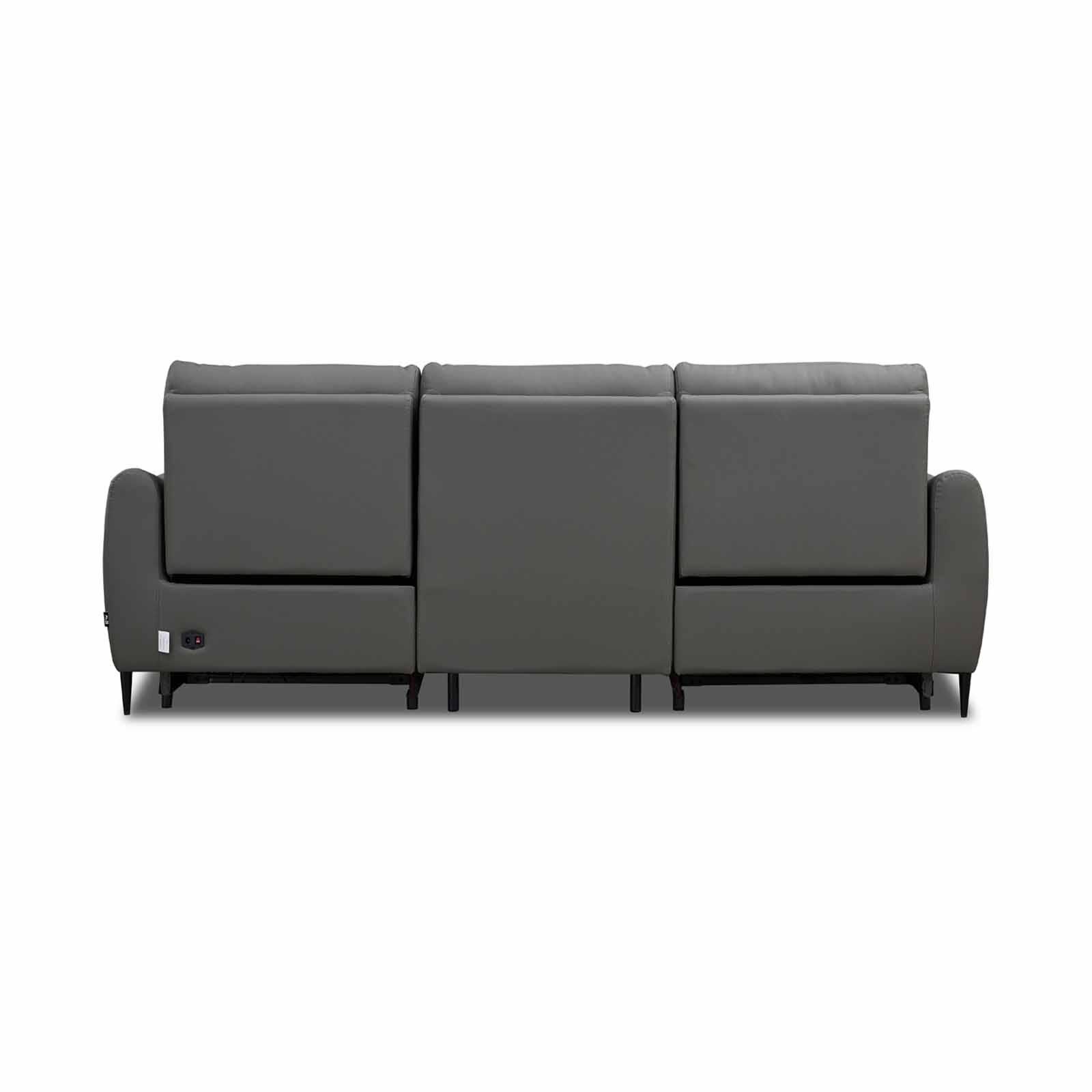 MUZE 3rr Seater (hl) Cat A Grey Half Leather Sofa NEW CLARA-image 7