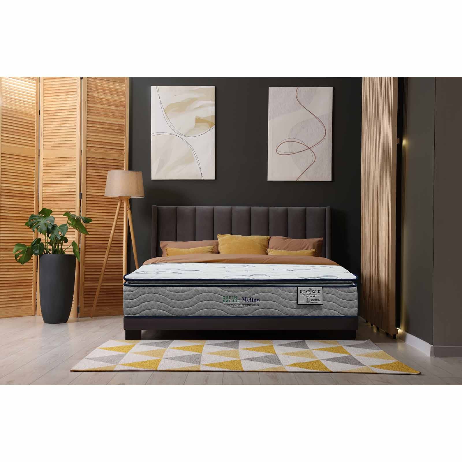 KINGKOIL Super Single Size Mattress W/bedframe And Headboard GREEN NATURE MELLOW-image 3