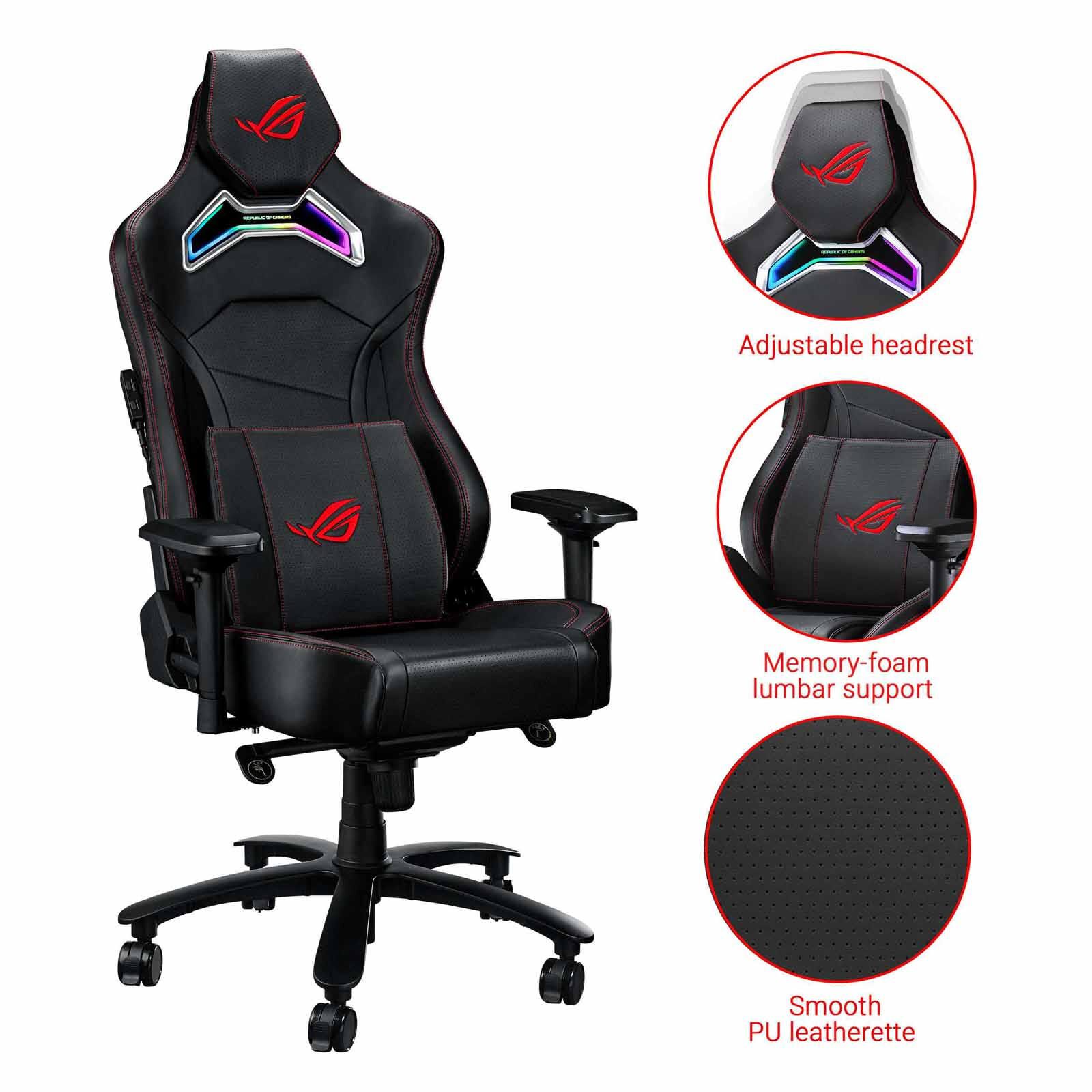 ASUS Rog Chariot X Rgb Gaming Chair - Black (exclude Installation Charges) SL301 ROG CHARIOT X BLACK-image 9