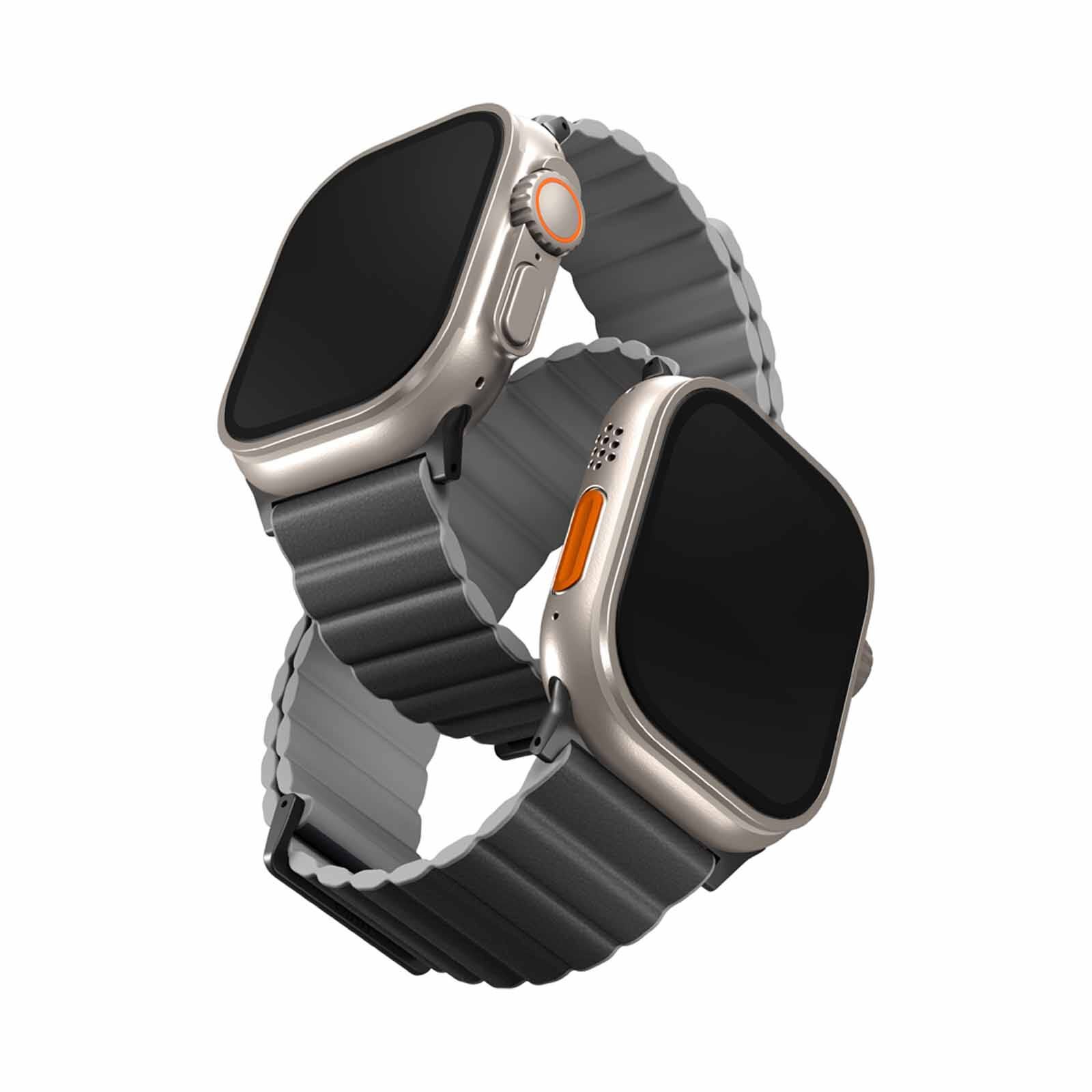 UNIQ Revix Premium Edition Reversible Magnetic Apple Watch Strap 49/45/44/42mm - Charcoal (charcoal/ash G UNIQ-45MM-REVPCHRAGRY