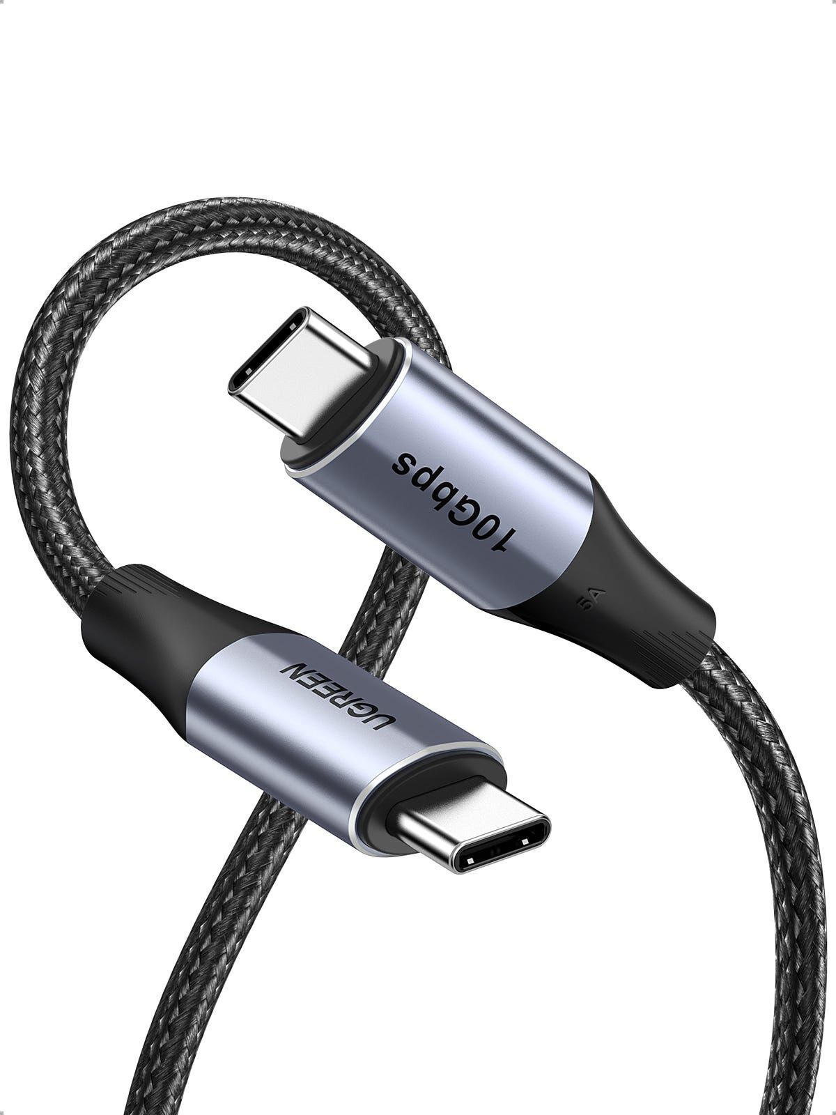 UGREEN Usb-c 3.1 M/m Gen2 5a Cable With Braided 1m (black), 240w & 10gbps 80150-image 3