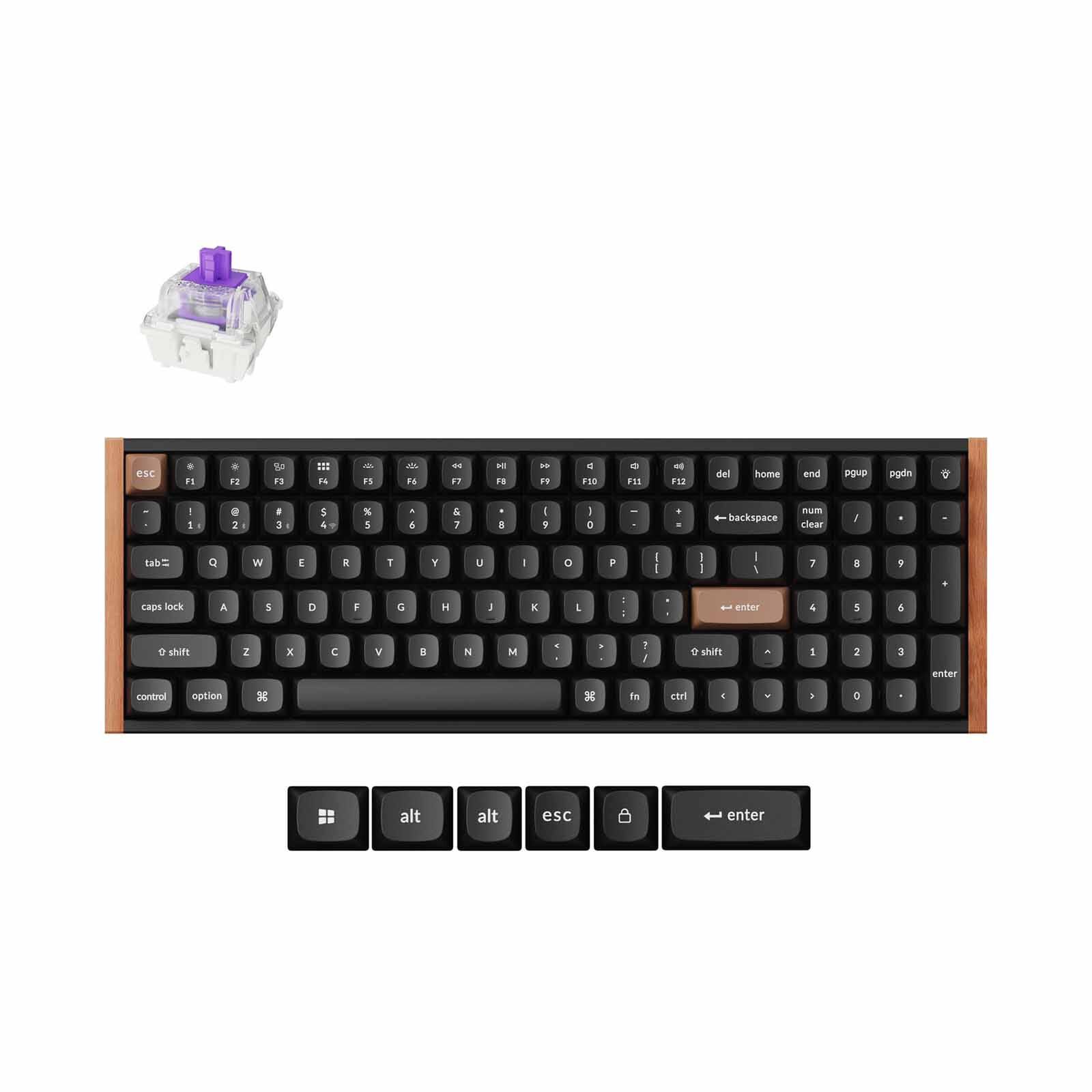 KEYCHRON K4 He Wireless Magnetic Switch Custom Keyboard, 96% 104 Key, Black Full Assembled, Rgb, Hot-swap, Ha KYCN-K4H-F1-image 1