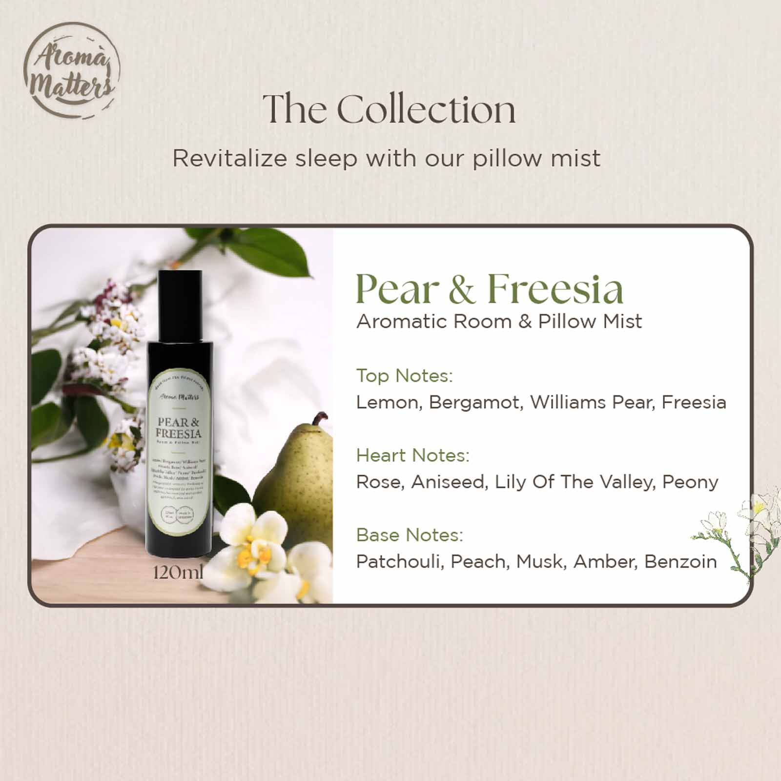 AROMA MATT Room & Pillow Mist - Pear & Freesia RS_PEAR FREESIA-image 2