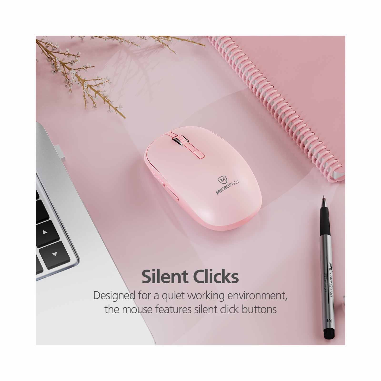 MICROPACK Speedy Slient 2 Dual Modes Wireless Mouse - Pink MP-729B-PK-image 4