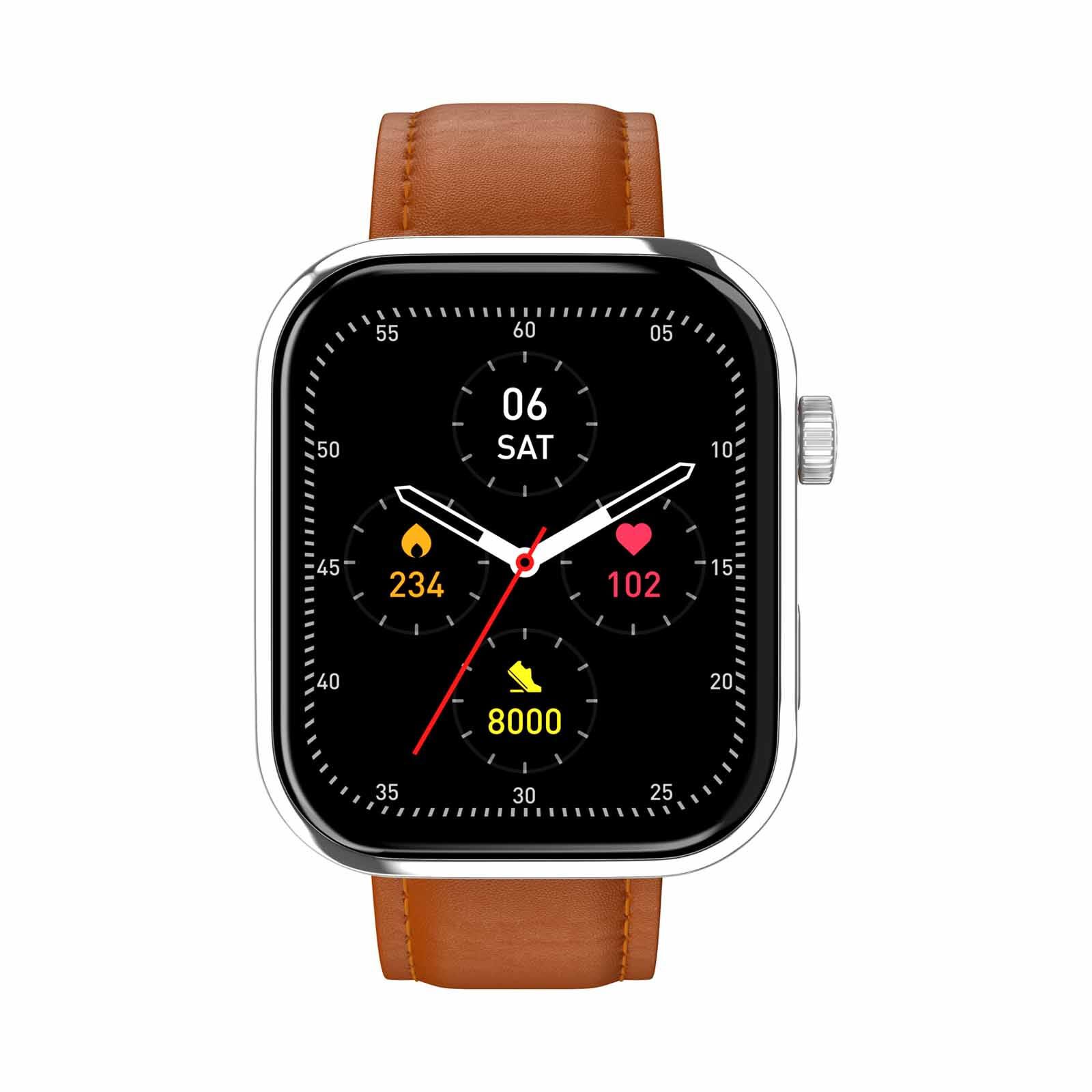 NOISE Colorfit Pro 5 Max Smartwatch - Classic Brown WRB-SW-COLORFITPRO5MAX-LTHR-SLVR_BRN