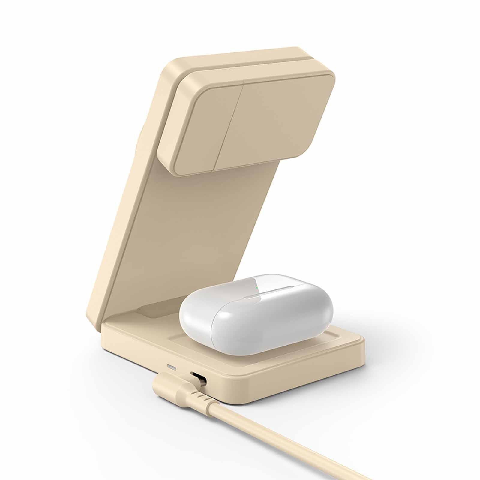 MAZER Qi2 Foldable 3in1 Total 25w Wireless Charging Stand-desert Titanium M-QI2-MAGFOLD06-DT-image 4