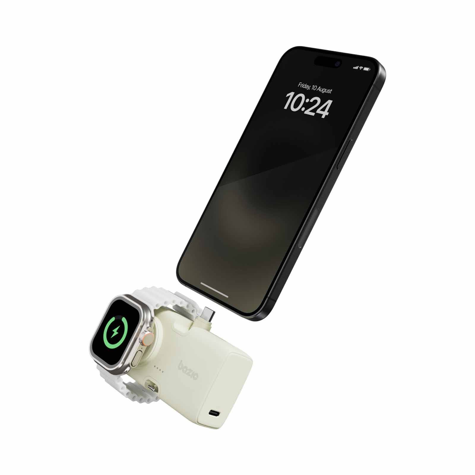 ENERGEA 2 In 1 5000mah Foldable Usb-c/lightning Pin Powerbank With Apple Watch Charger Pistachio GPW-KODA-GRN BAZIC GOPOWER KODA-image 2