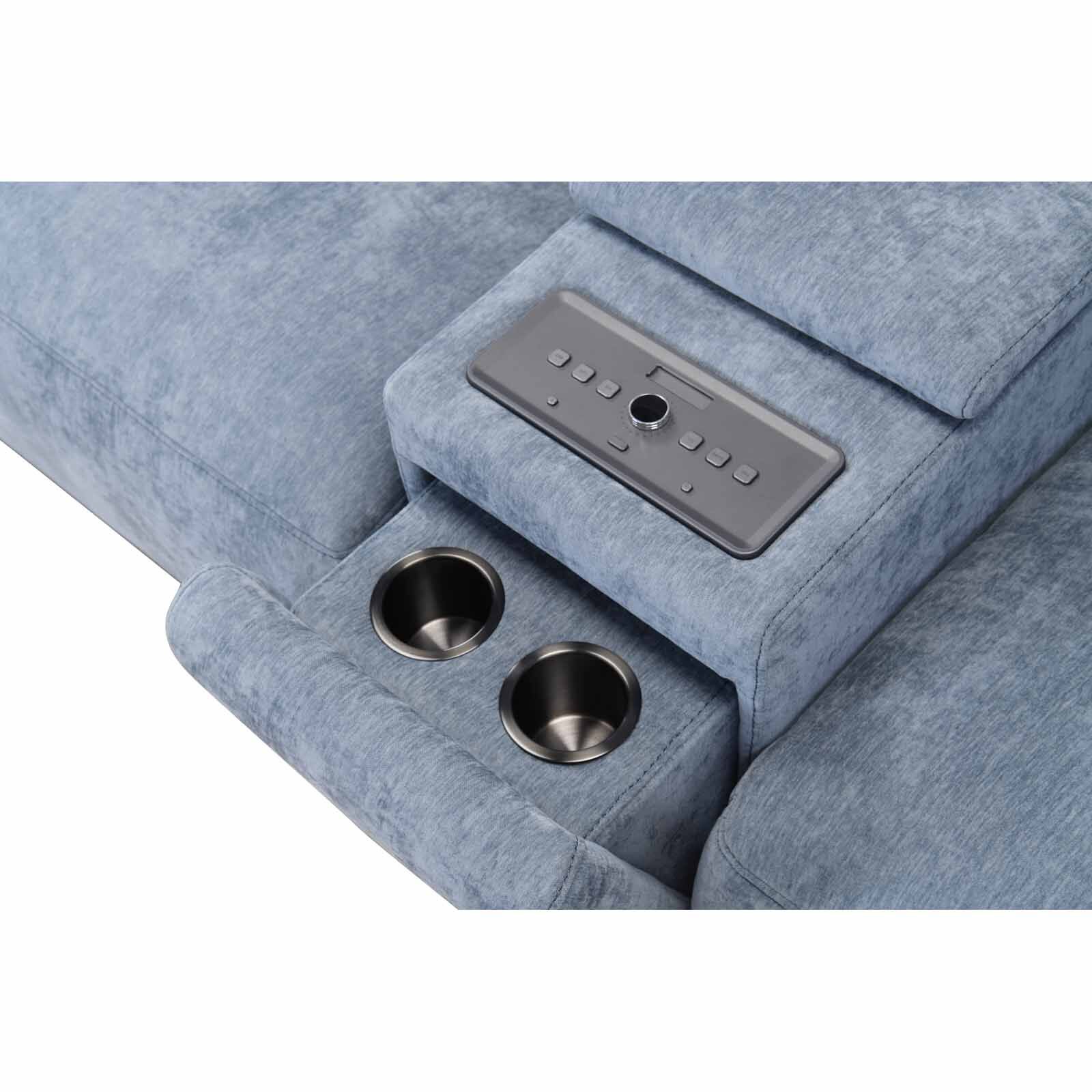 MUZE 3rr-e Seater 2 Function W System(fab) Blue Fabric Sofa BONNIE-image 5