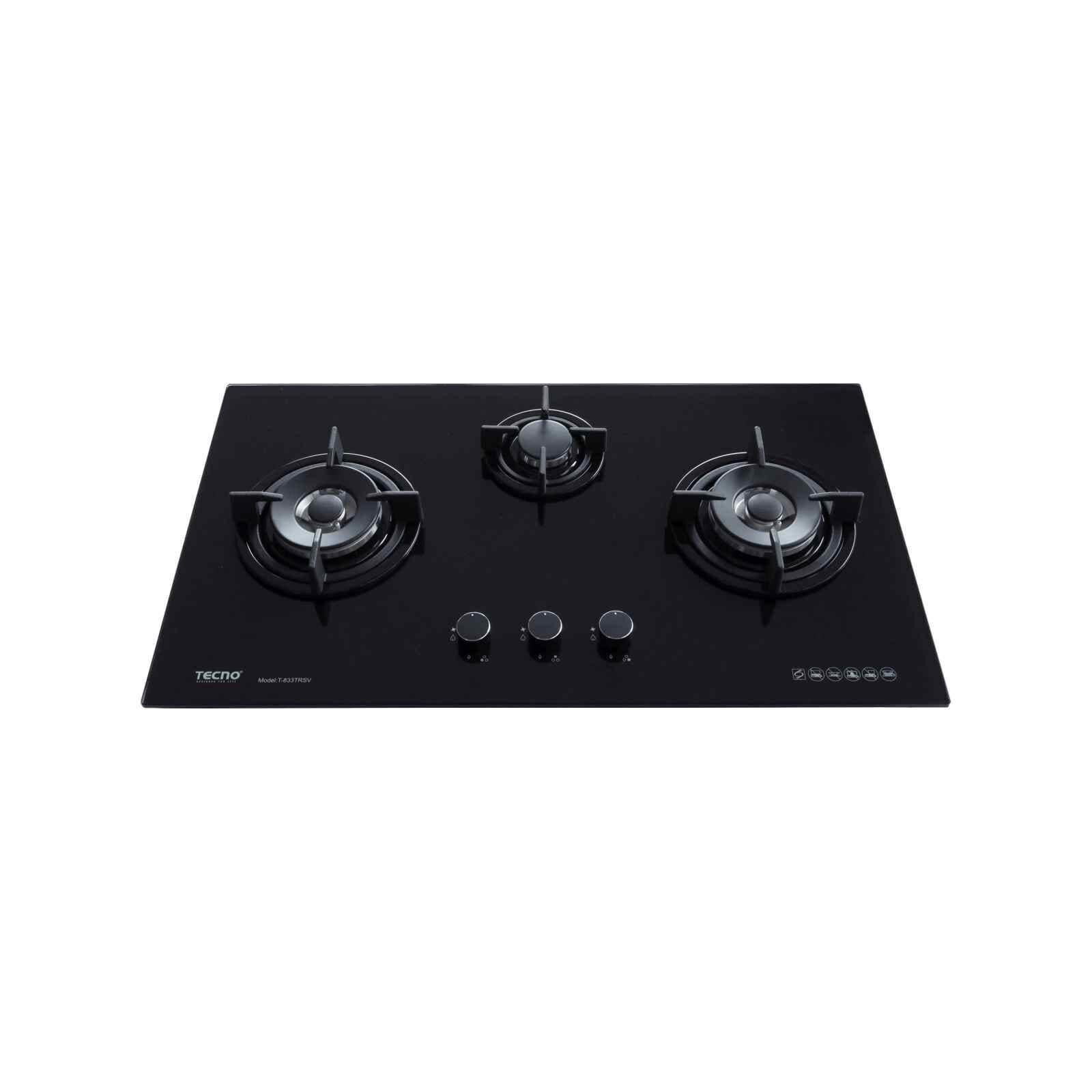 TECNO 3 Burners Glass Hob (exclude Installation) T833TRSV-image 1