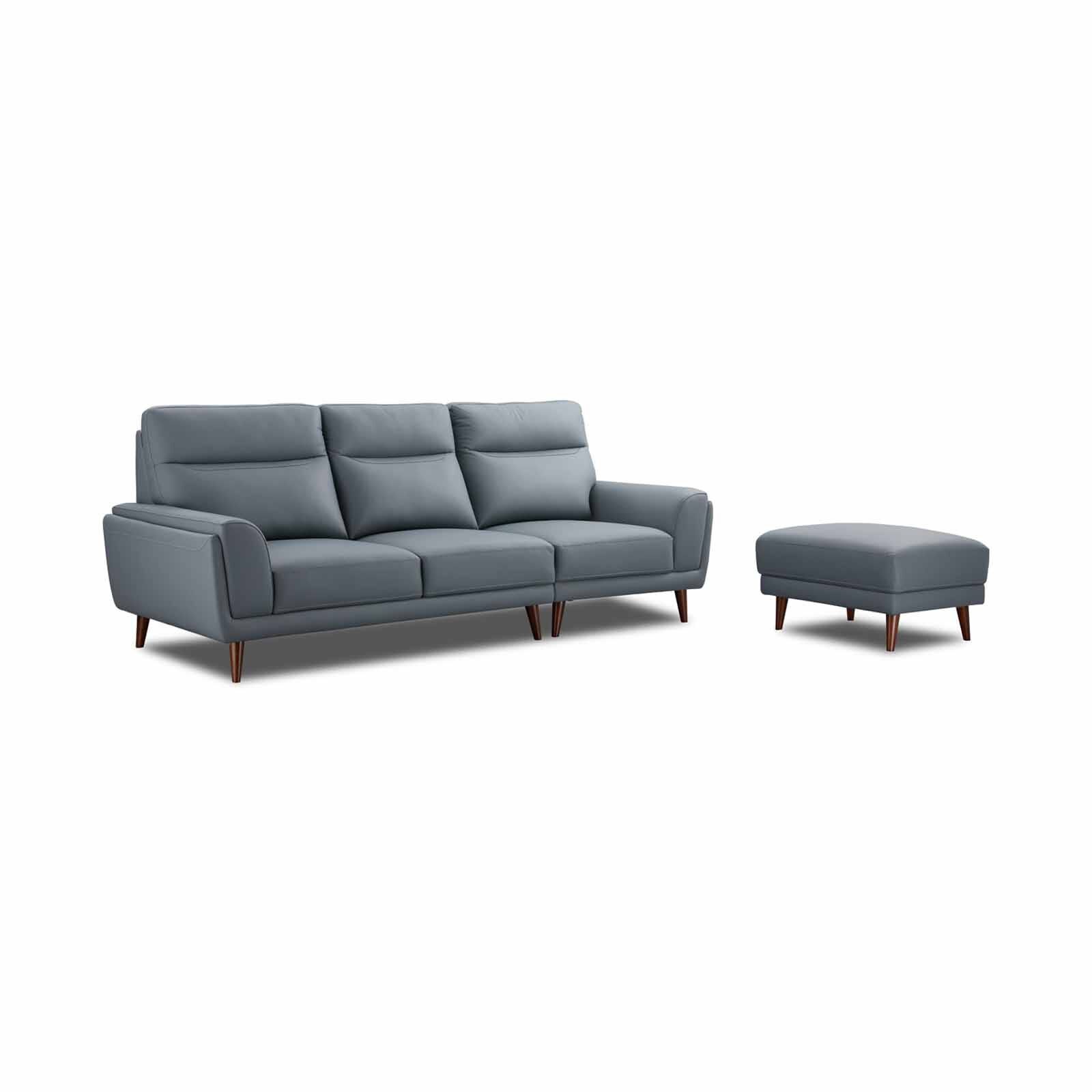 GERBRSI 3 Seater 2.5m+ottoman (hl) Cat A Bluegray Half Leather Sofa HEATHER-image 2