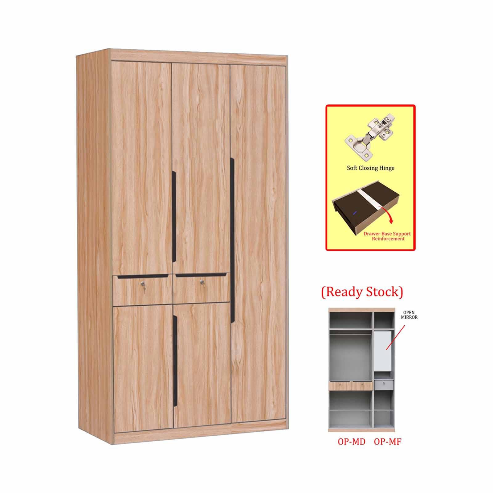 SMARTBOX 3 Doors Open Wardrobe With Top BRAYLON-image null