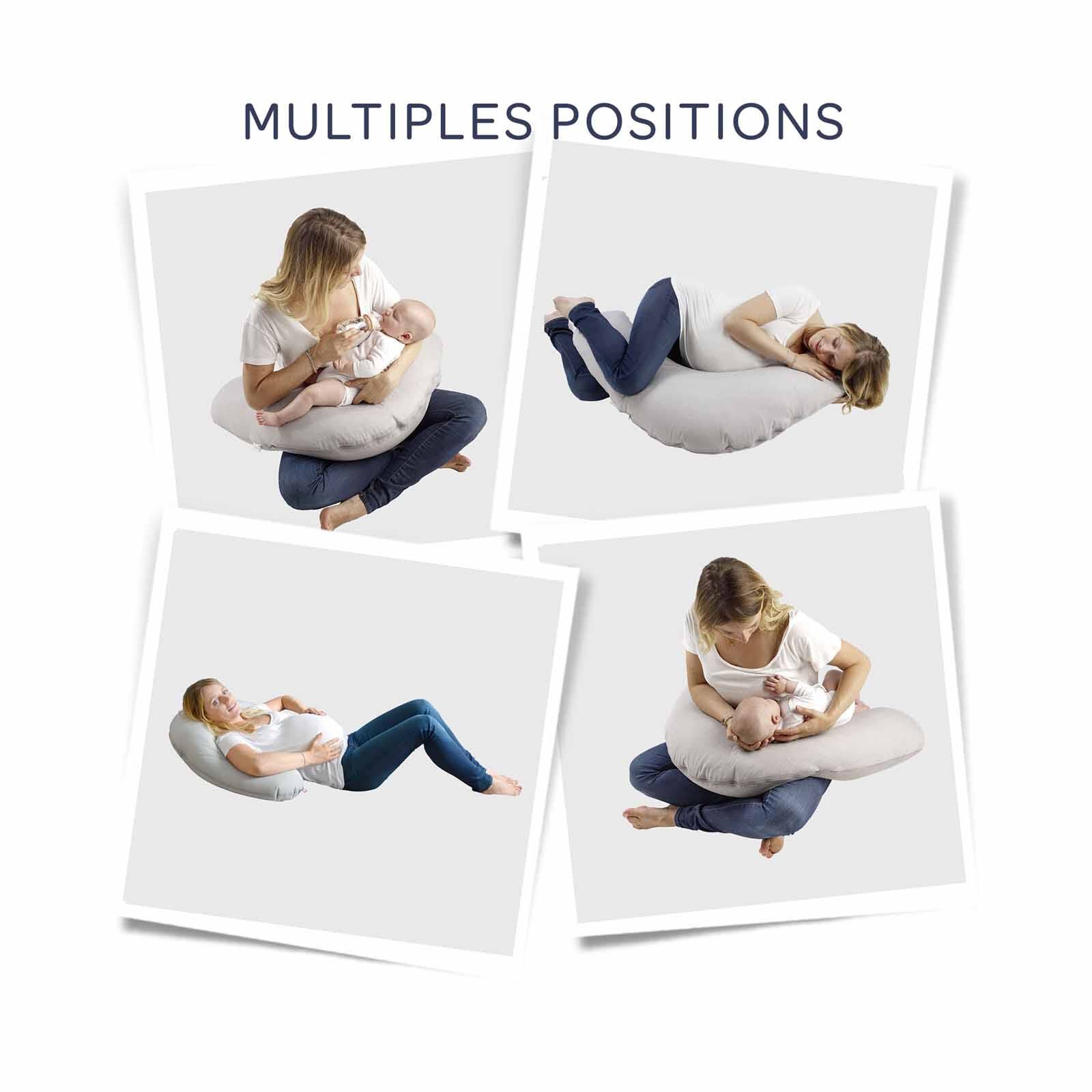BEABA Maternity & Nursing Pillow - Print Jersey Sage Green (online) BIG FLOPSY-image 4