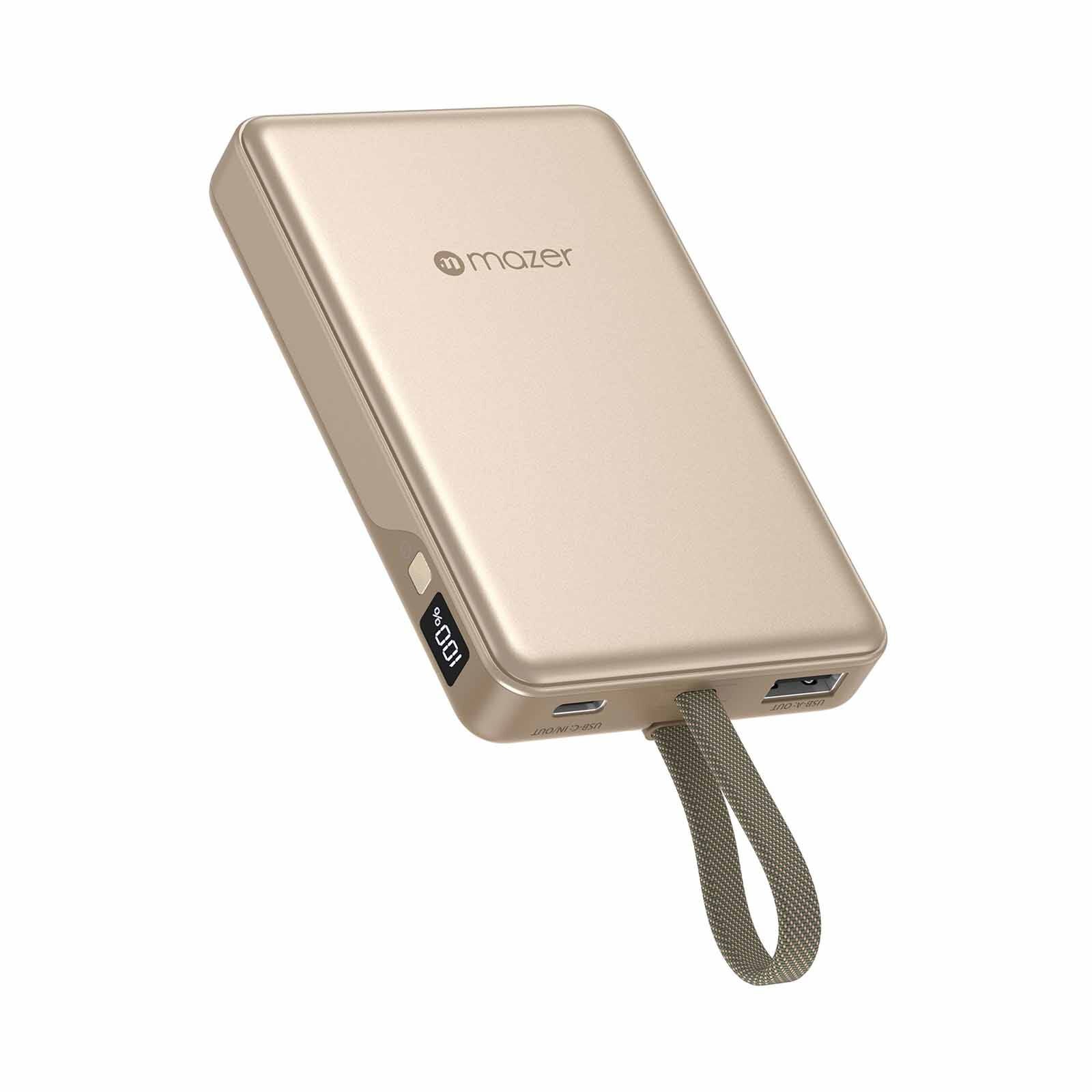 MAZER Powercharge Link 10000mah Pd35w With Built-in C-cable Powerbank - Desert Titanium M-PC35L10V3-DT-image 1