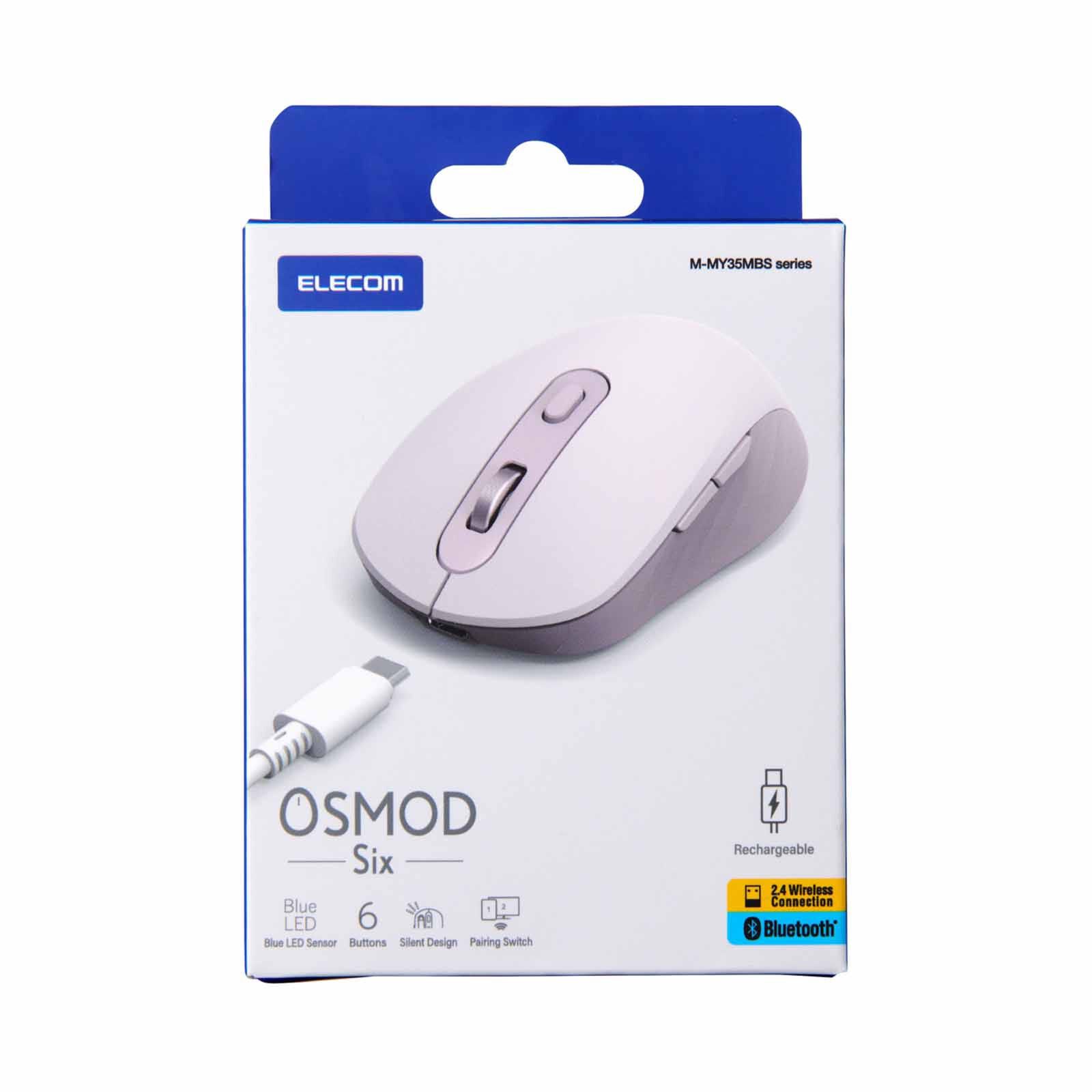 ELECOM 6 Btn Dual Mode Bt & Wless Rechargable Silent Mouse - Pink M-MY35MBSPN-G-image 6