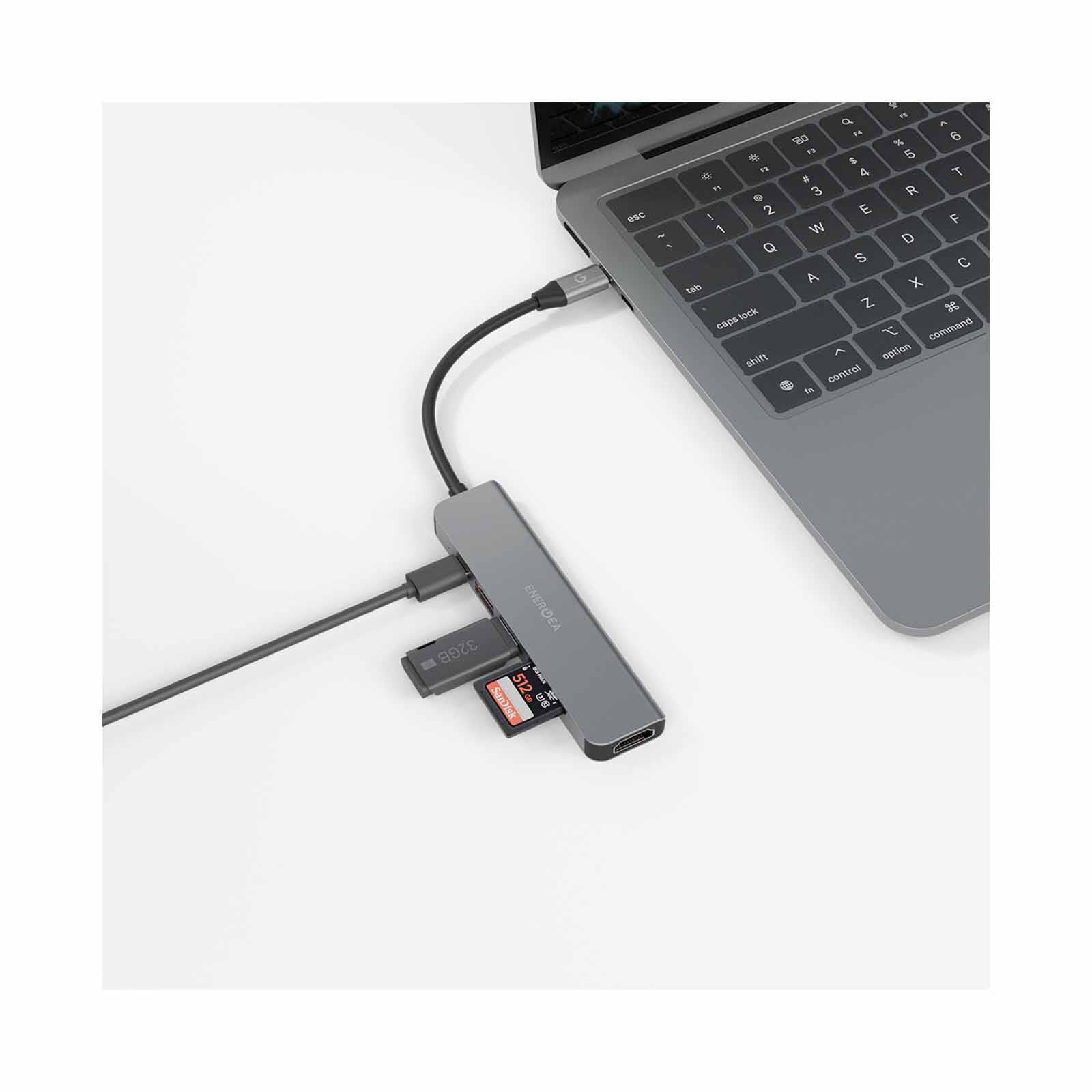ENERGEA Aluhub Hd 3,6 In 1 Aluminium Alloy Charging Hub - Gunmetal HUB-HD3-GUN-image 4