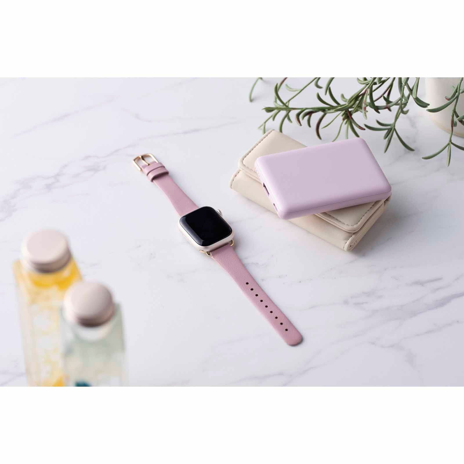 ELECOM Slim Soft Leather Apple Watch Band 41/40/38mm (pink) AW-41BDLJPN-image 6