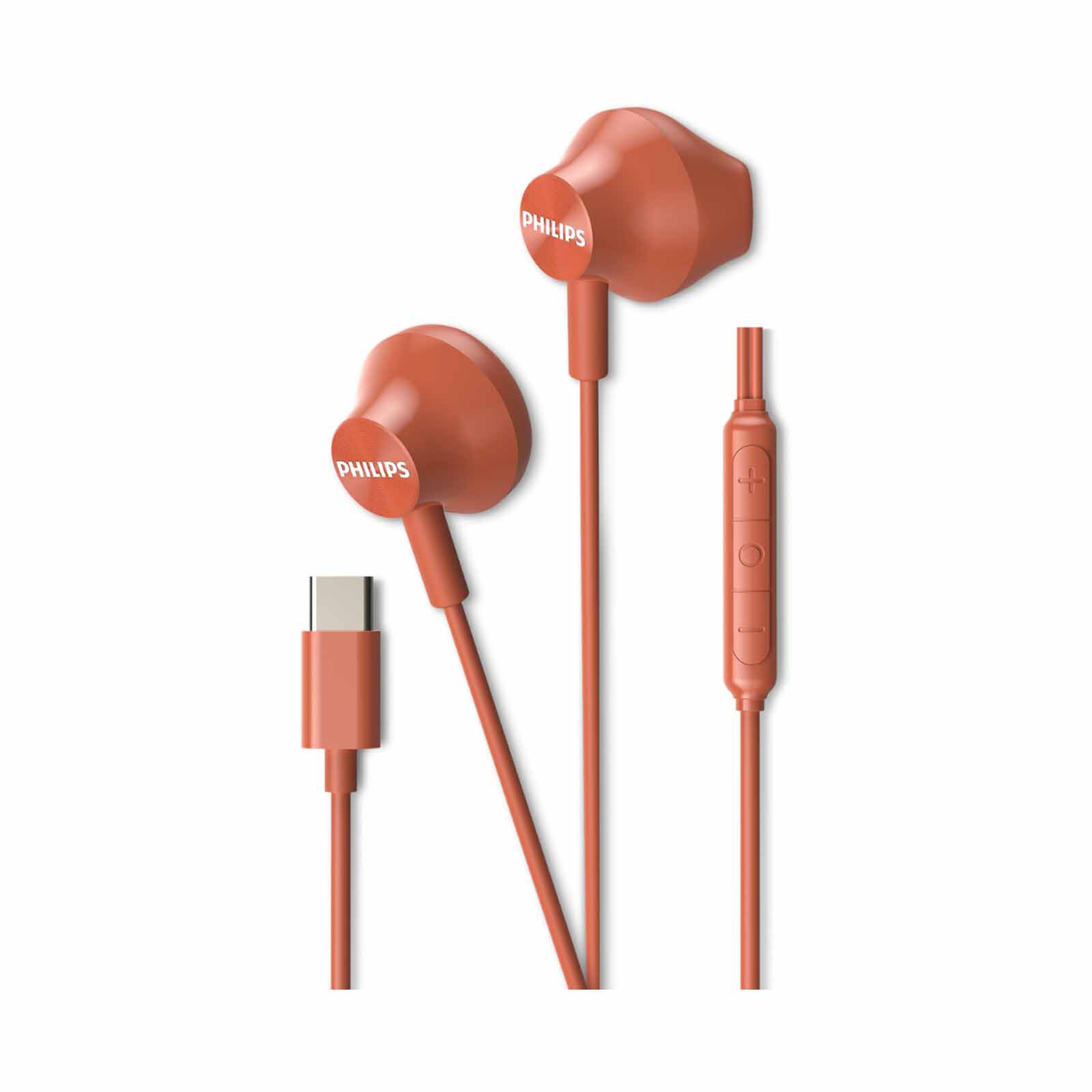 PHILIPS Wired In-ear, 1.2m, 14.2mm Neodymium Driver, Built-in Mic, Play/pause Button TAE2000OR/97-image 1