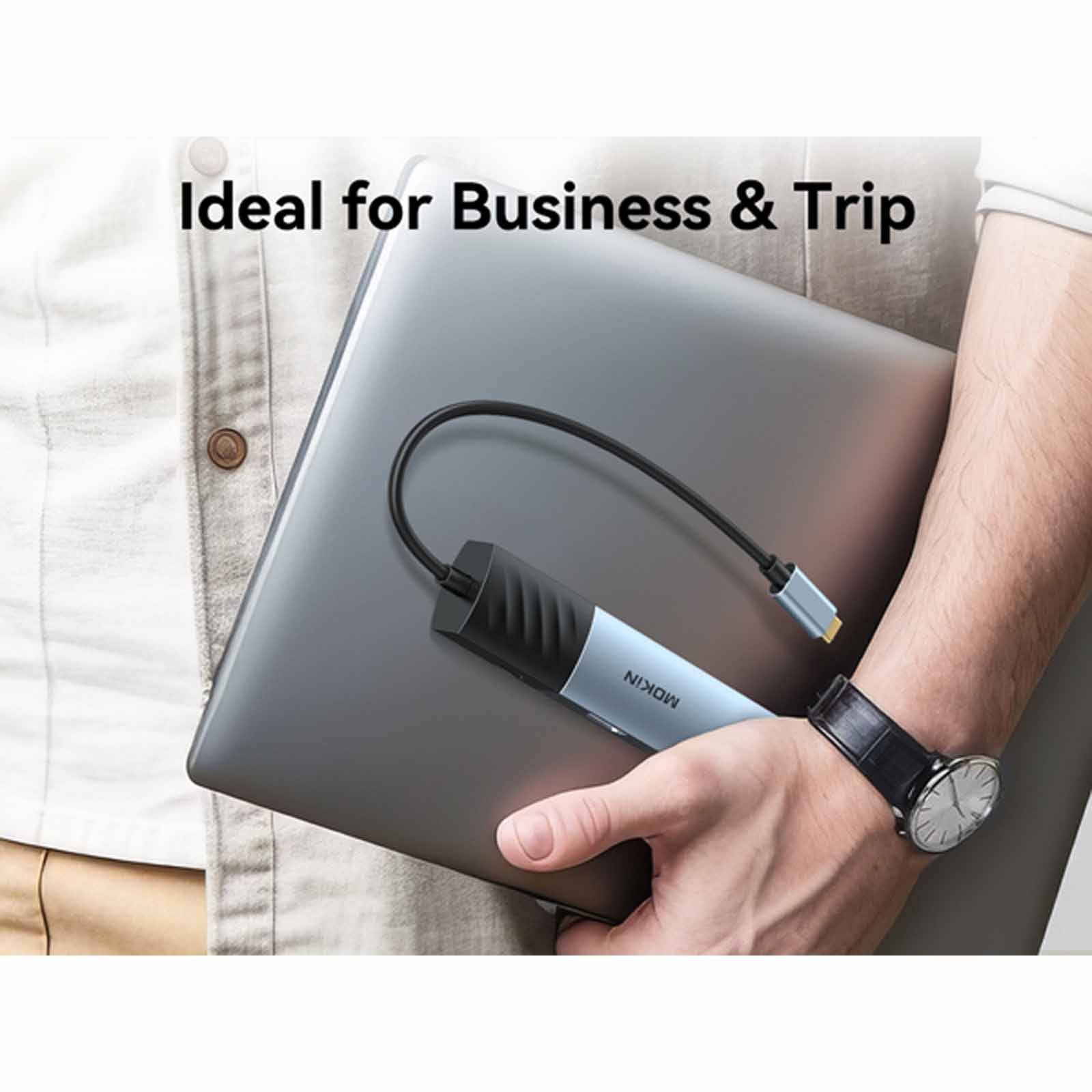 MOKIN 5 In 1 1xhdmi4k+1*usb-c 3.0+2*usb-a 2.0+1*gigabit Ethernet Rj45+usb-c Pd Charging Hub MK-UC6003-image 12