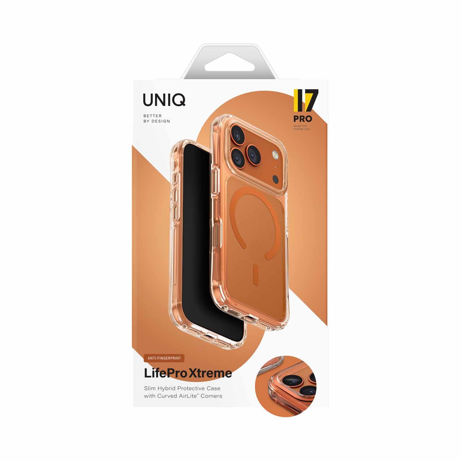 UNIQ Hybrid Iphone 17 Pro (2025) 6.3 Magclick Charging Lifepro Xtreme (af) - Frost Clear/volt Orange UNIQ-IP6.3P(2025)-LXAFMFCLRVO-image 1