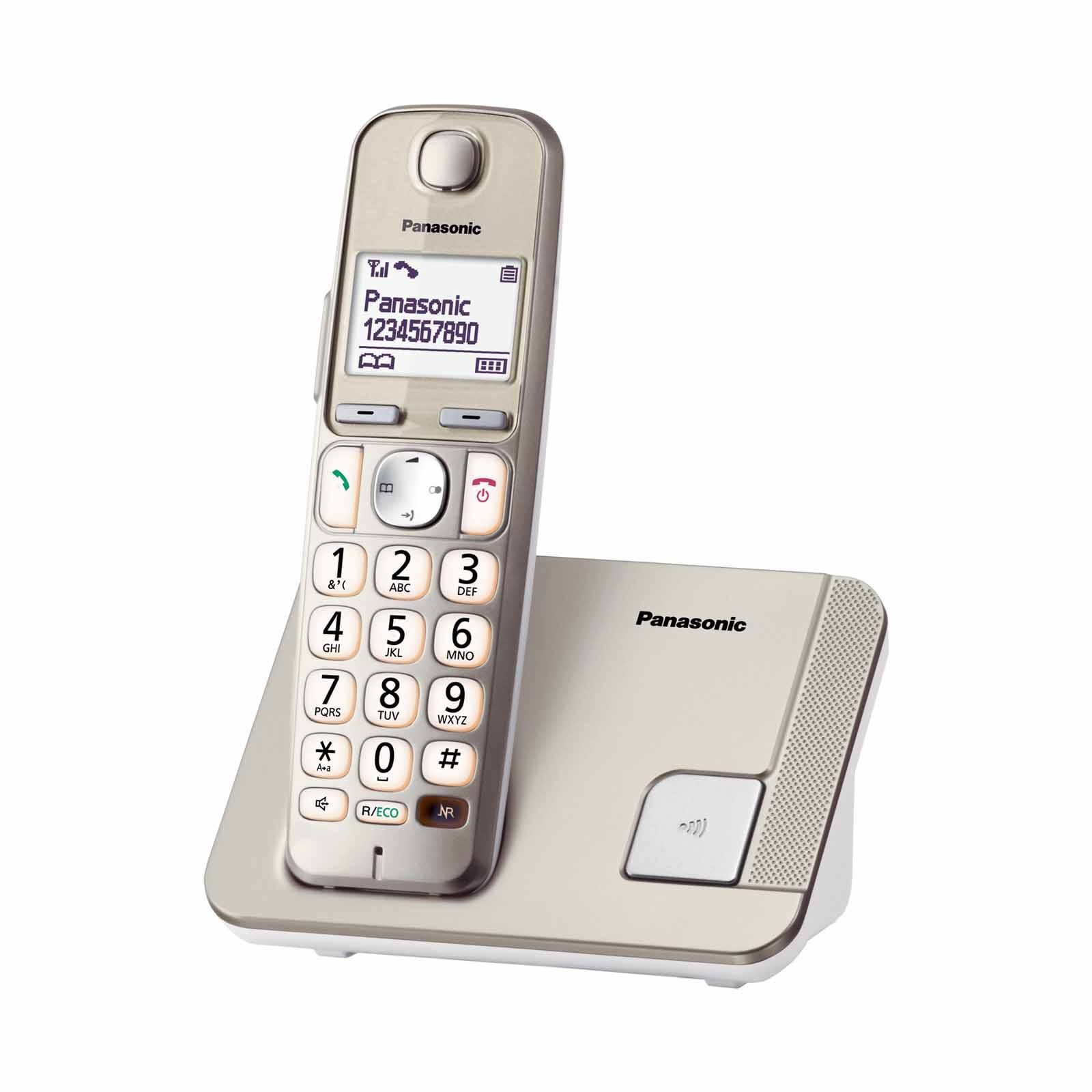 PANASONIC Single Dect Phone Amber Backlit Display(silver) KX-TGE210CXN-image 2