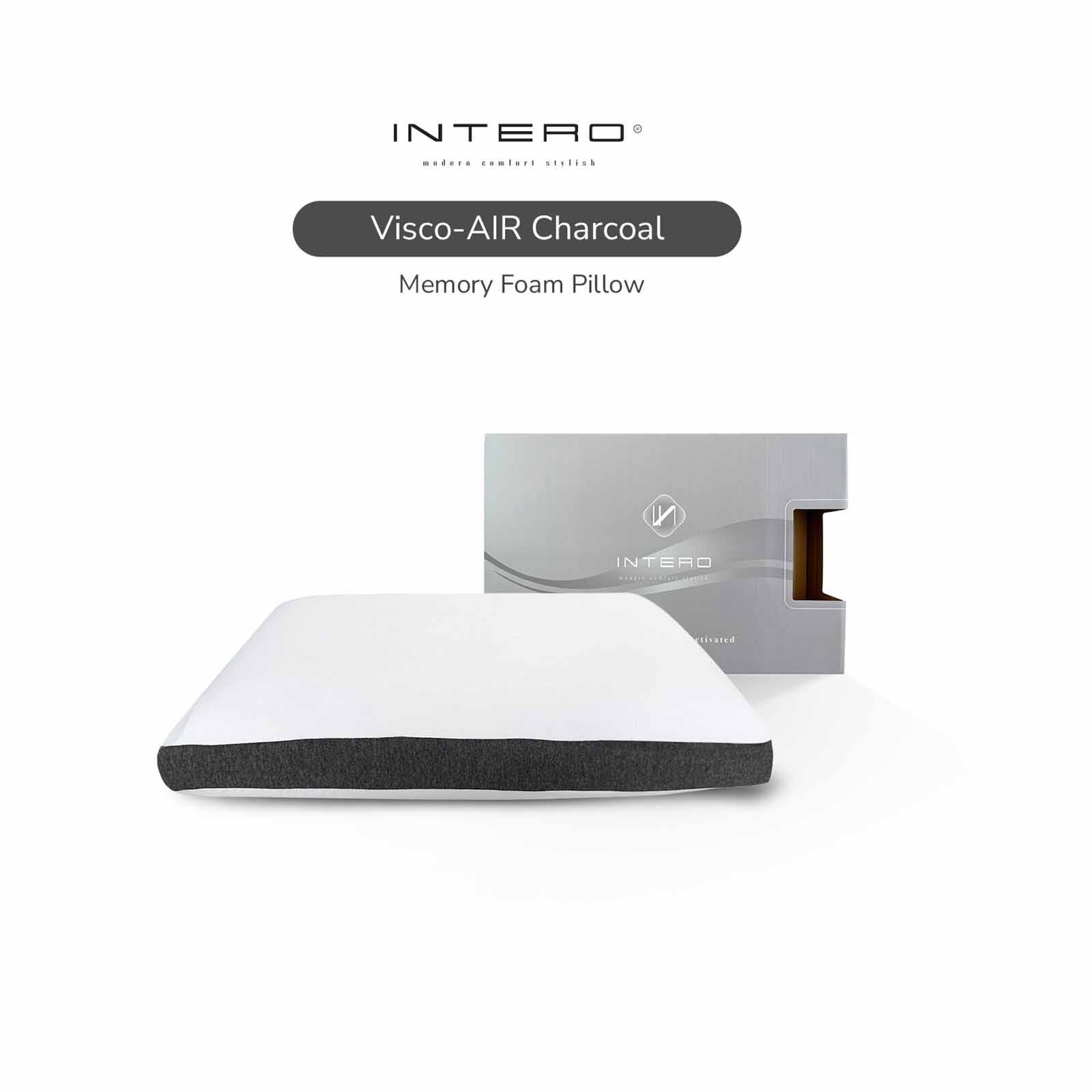 INTERO Charcoal-infused Memory Foam Pillow - Soft-comfort - Oe VISCO-AIR PREMIUM
