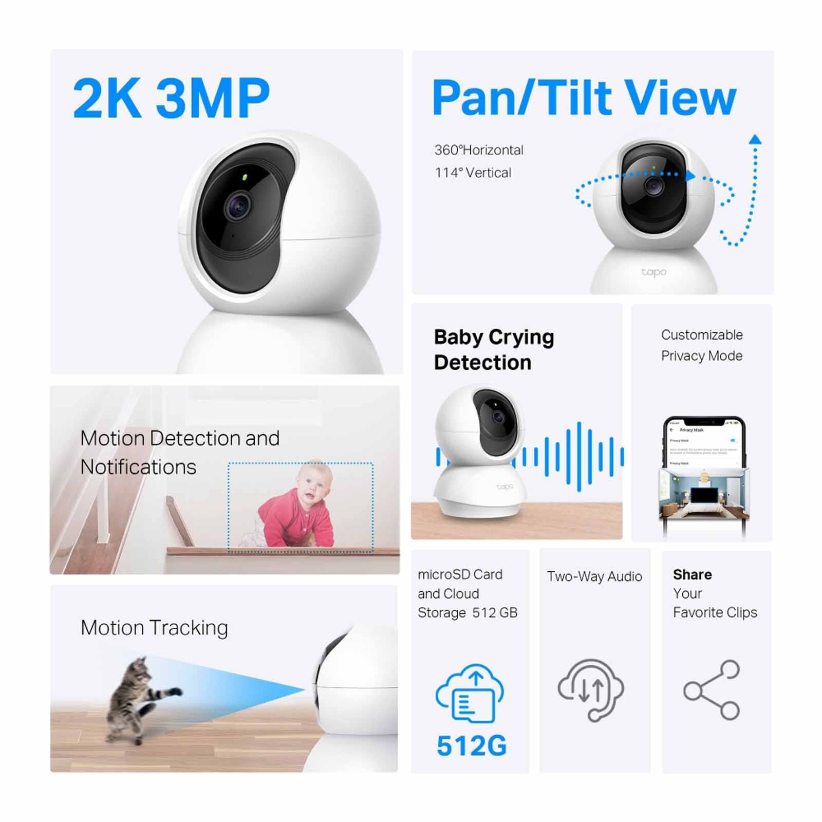 TP LINK Pan/tilt Home Security Wi-fi Camera TPL-TC71-image 3