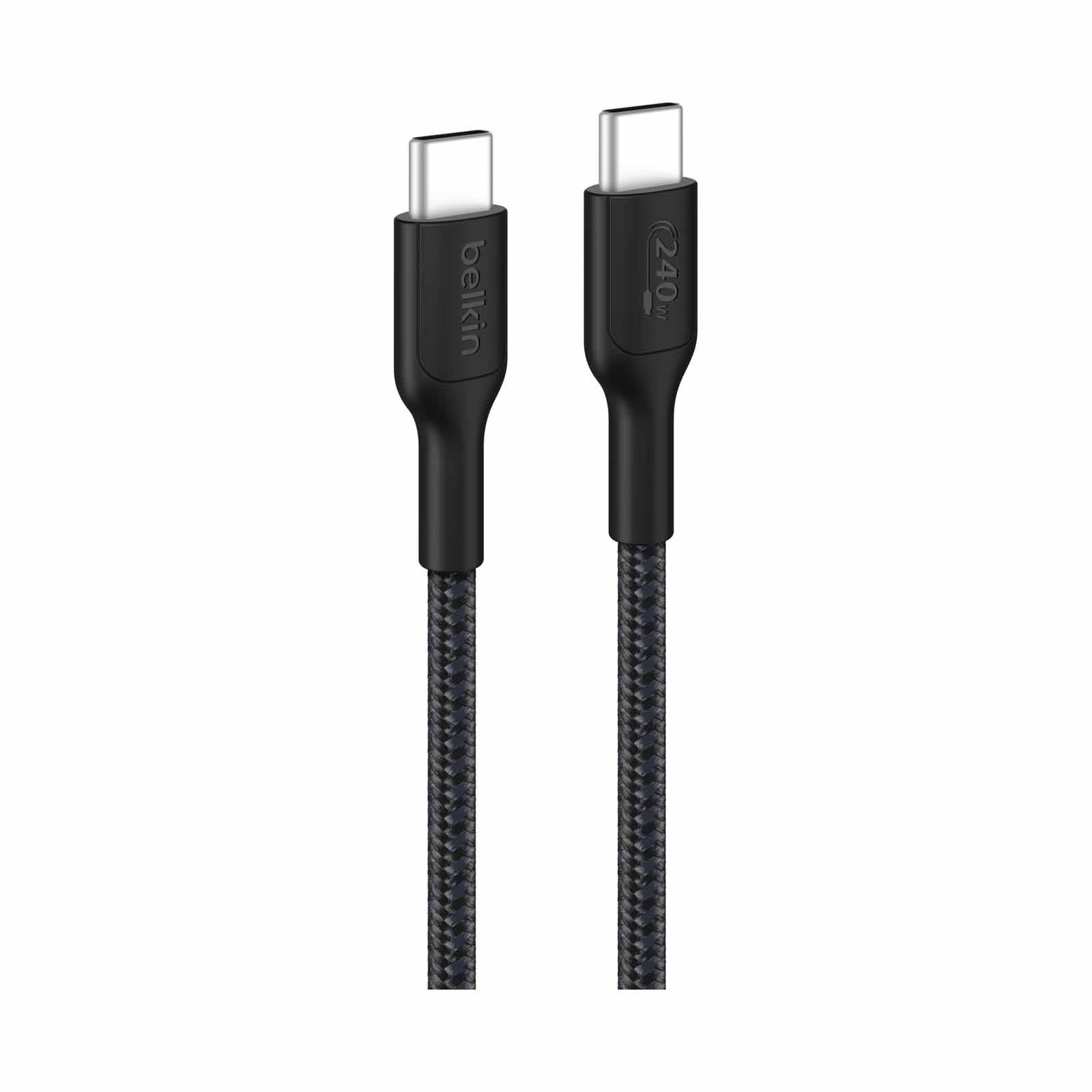 BELKIN Usb-c - Usb-c Cable 240w 2.0, Braided Pcr, 1m, Black CAB025FQ1MBK-image 1