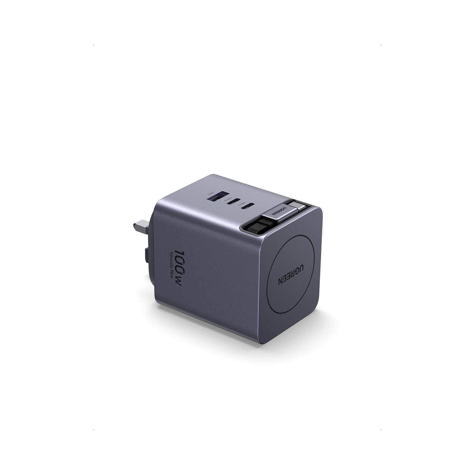 UGREEN X616_65829 100w Gan Charger With Retractable 0.7m Cable (3c1a) 65829