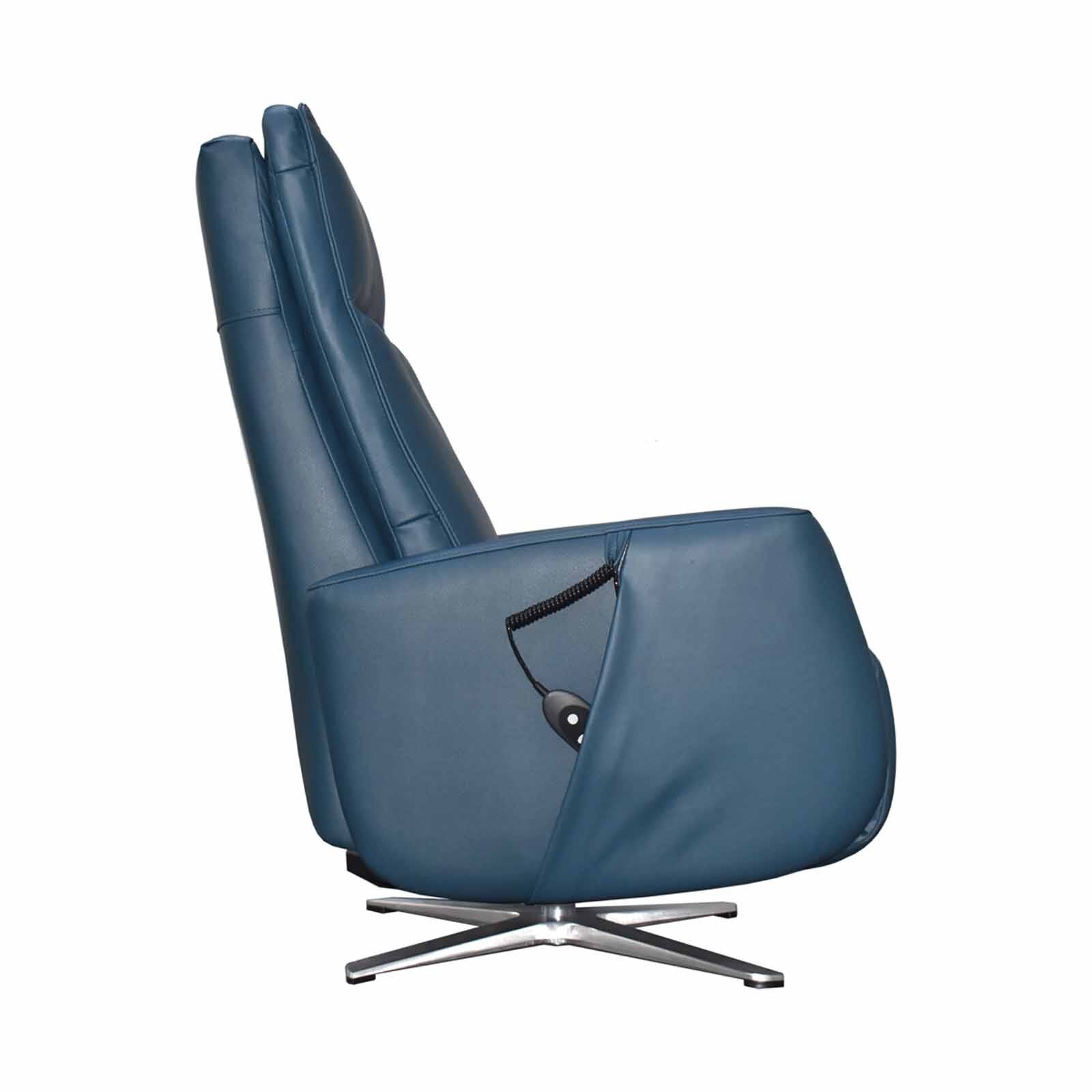 Power Lift Massage Chair (hl) Navy Half Leather SOLEA-image 3