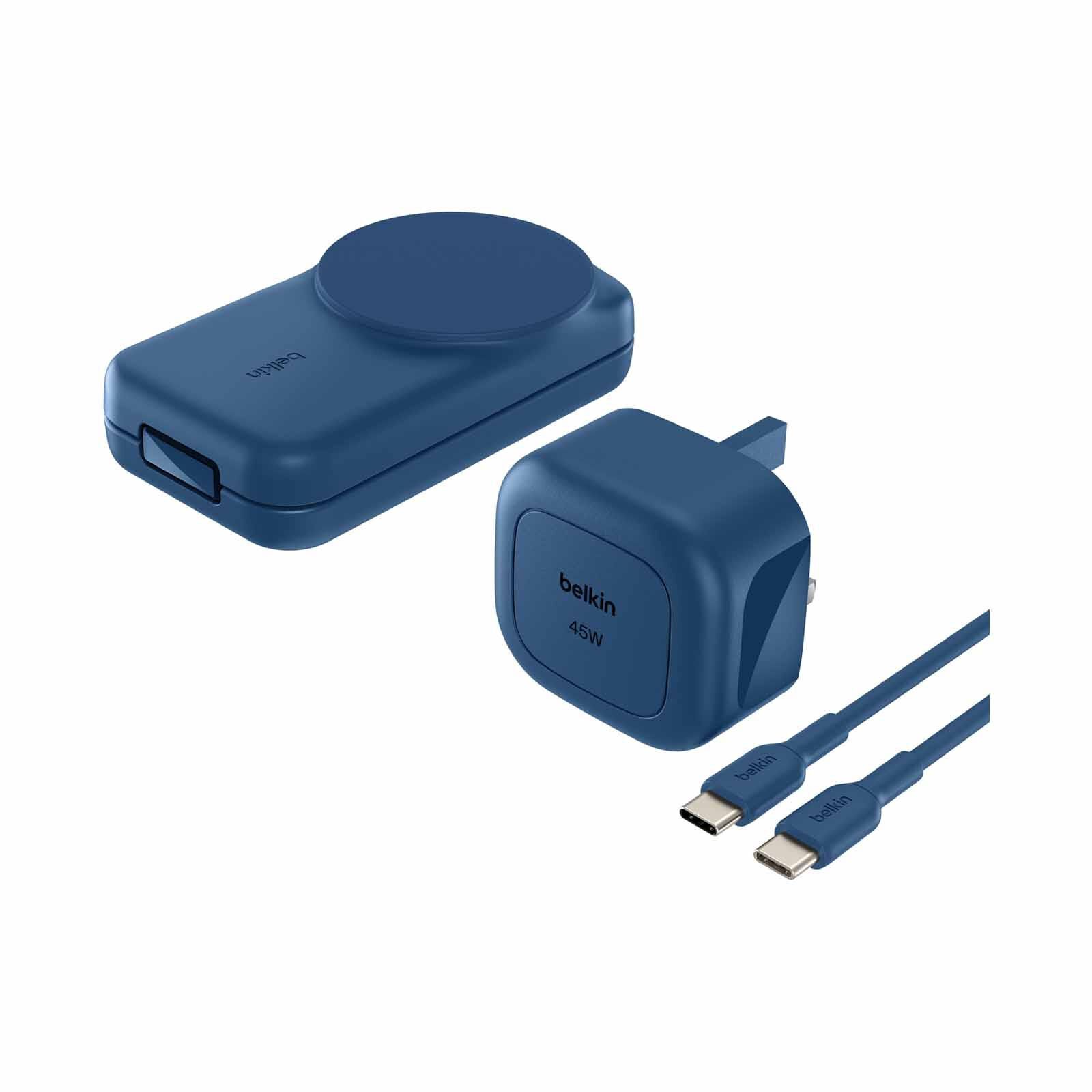 BELKIN Qi2.2 25watt 3-in-1 Wireless-charger Sq - Blue WIZ036MYBL-image 1