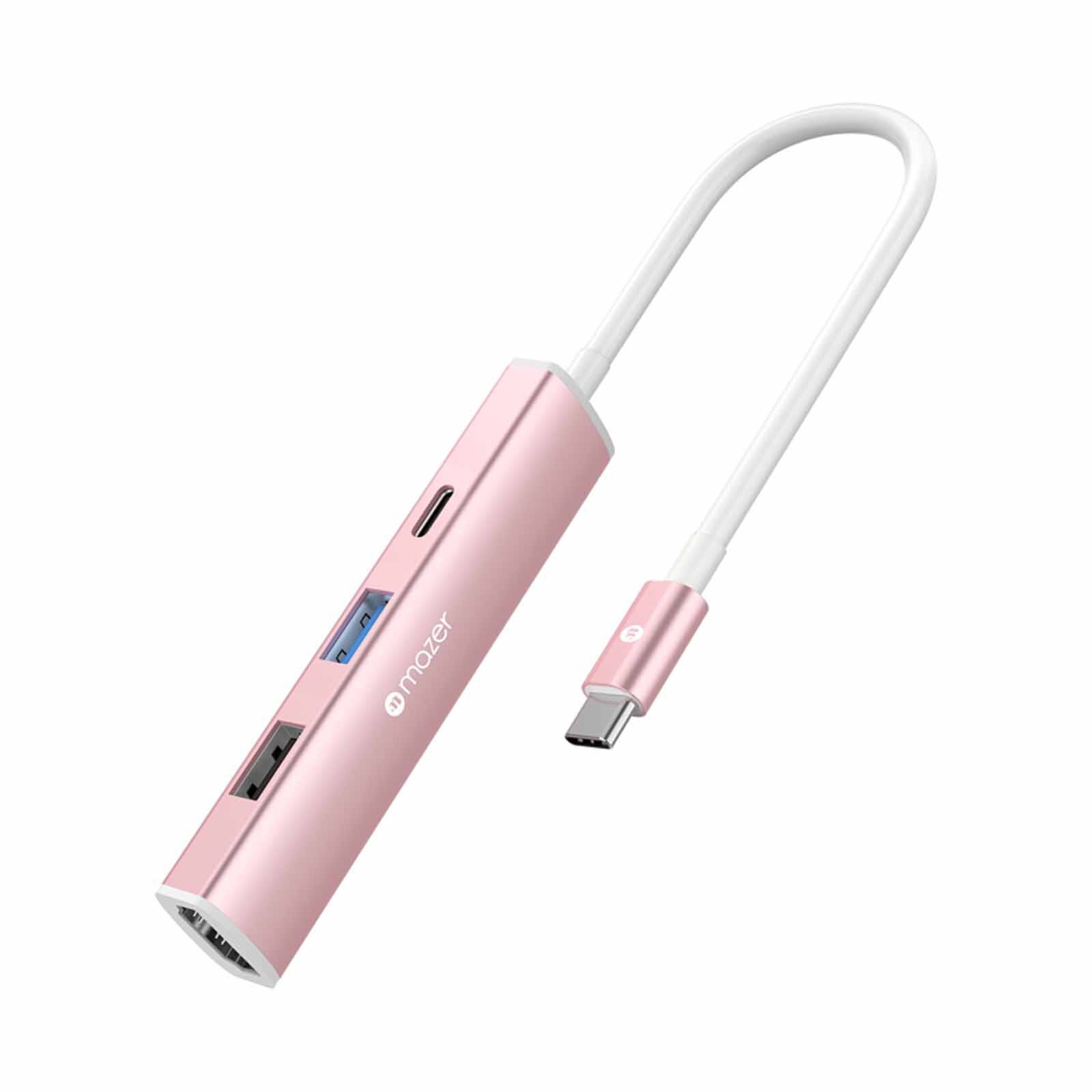 MAZER Infinitehub 4in1 Usb-c To Hdmi 4k/30hz + Usb-a X2 + Usb-c Pd100w Charging Hub - Blush M-HUB51-BS-image 1
