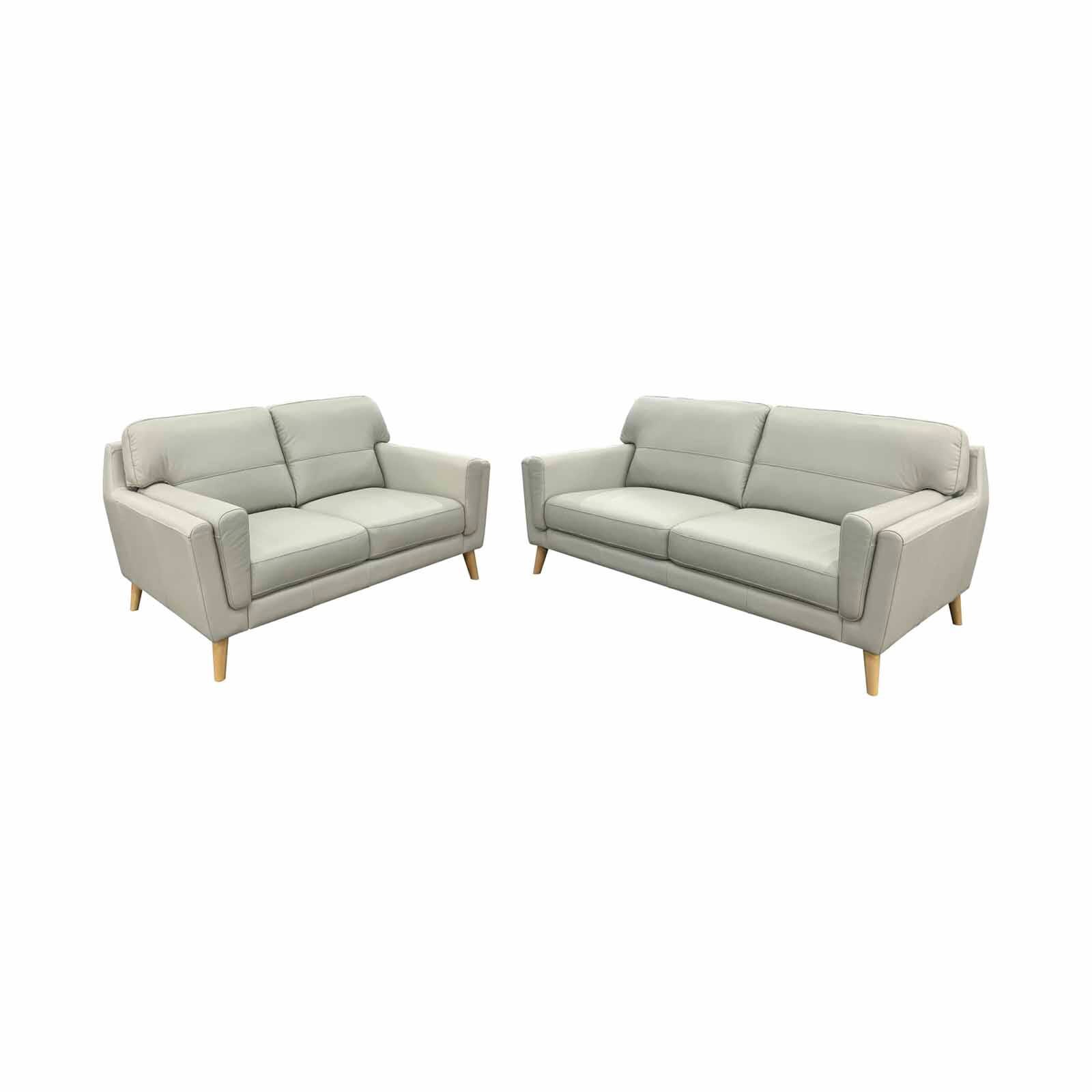 SOLOTTI 3+2 Seater (hl) Silver Half Leather Sofa Set TATIANA-image null