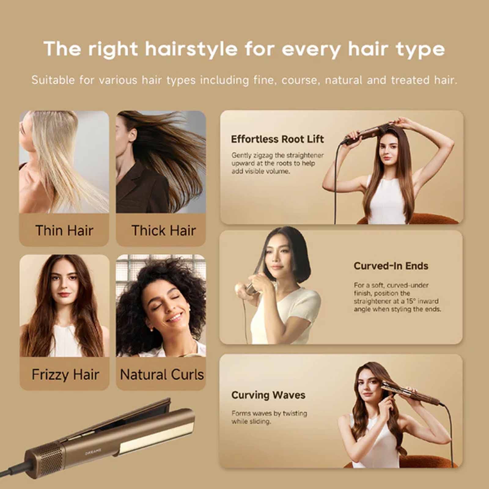 DREAME Aerostraight High-speed Styler (1600w) - Gold DM-AEROSTYL-GD-image 12