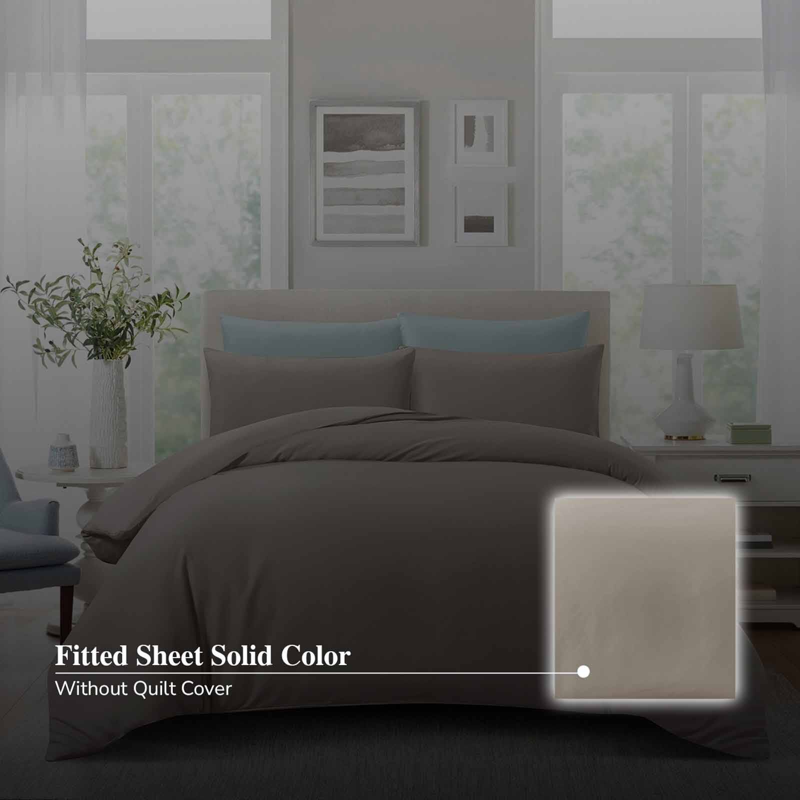 HILLCREST Hillcrest I Comfylux Solid 988tc I Pale Olive Brown I Single Fitted Sheet ( Oe ) 6836 I S I FS I PALE OLIVE BROWN-image 3
