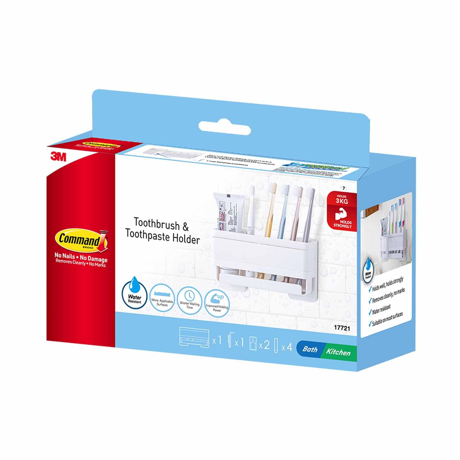3M COMMAND Command Toothbrush & Toothpaste Holder 17721 17721-image 1