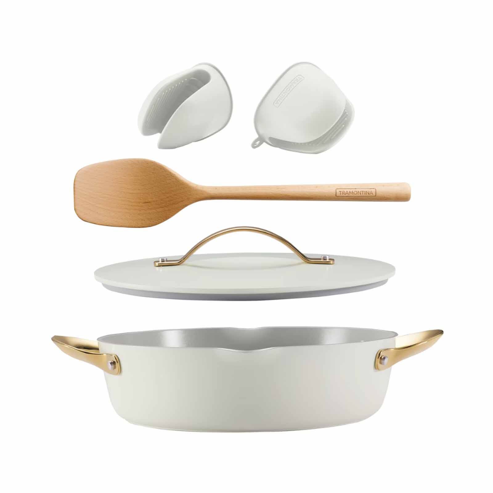 TRAMONTINA Fiora 5 Pcs Multi-purpose Pan Set 28cm - White 19584001-image 1