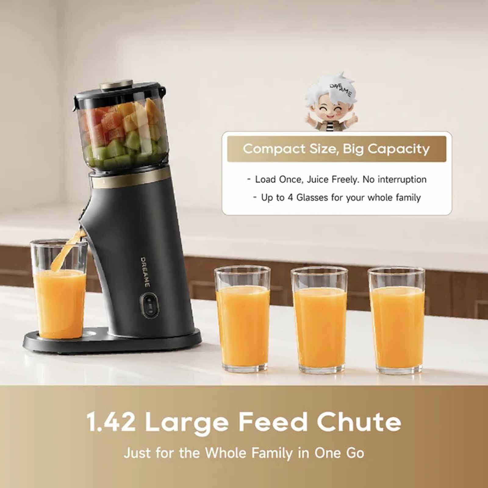 DREAME Sj30 Flownutri Tilt Slow Juicer DM-SJ30-BK-image 6