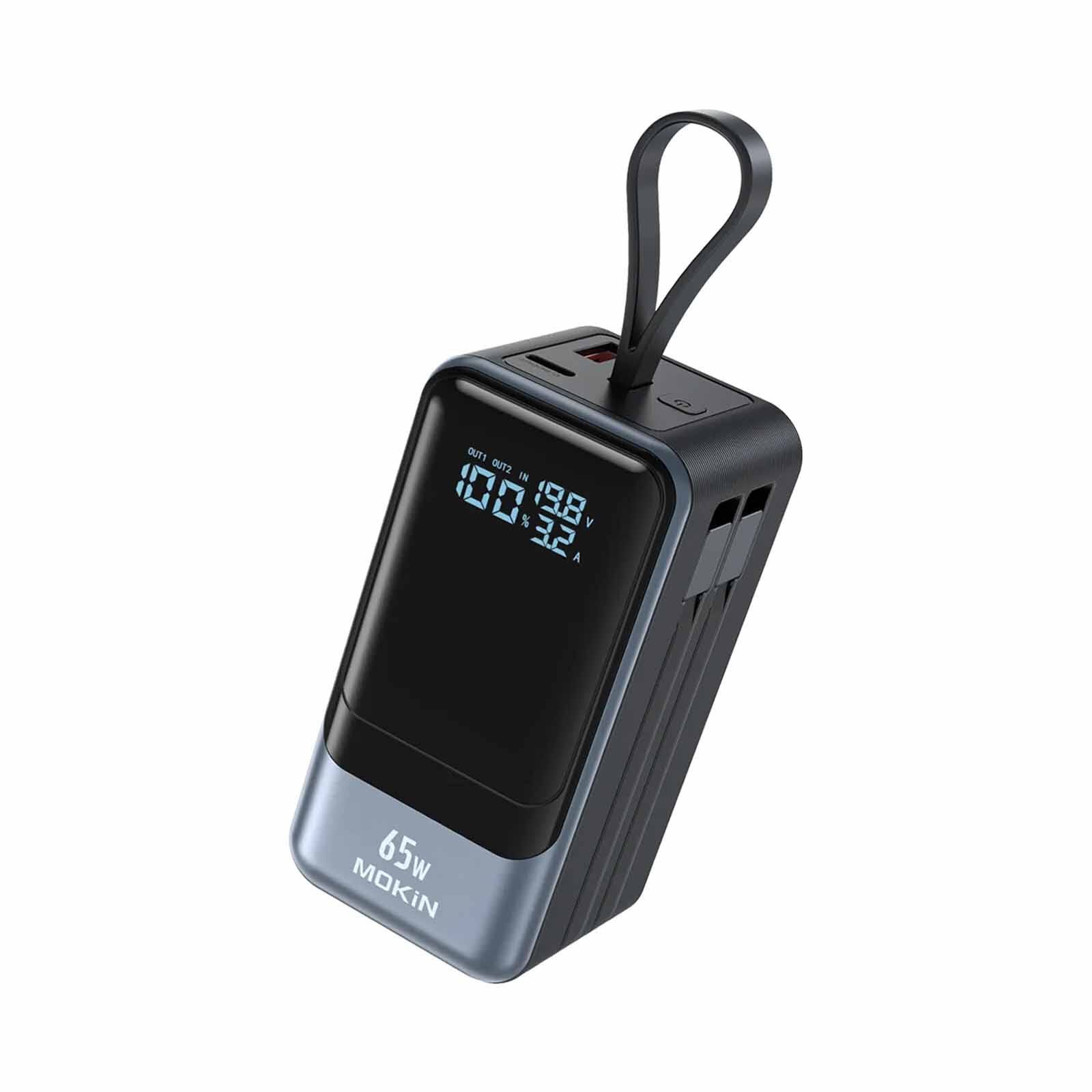 MOKIN Fast Charging Powerbank With Built-in 2 Cable 18400mah 65w MOPB0202-BK