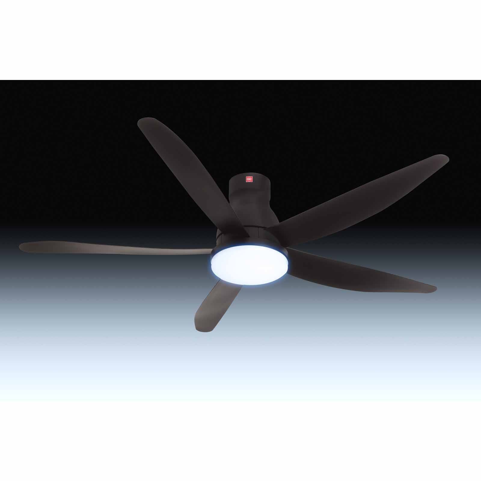 KDK 60 In Dc Ceiling Fan With Led Light (black) U60FWS(BK) SHORT ROD-image 3