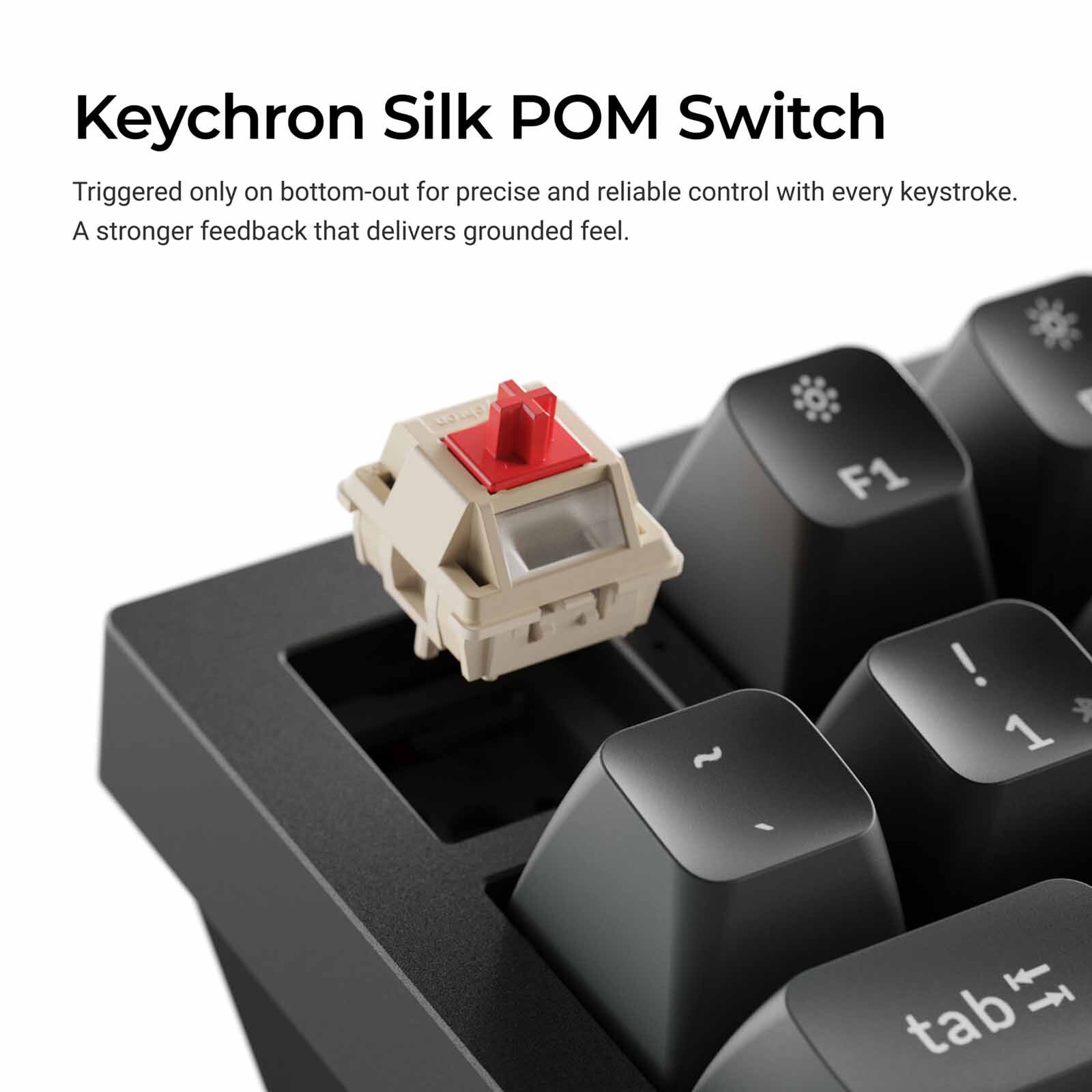 KEYCHRON Q3 Ultra 8k 80% 87 Key Black Knob Rgb Hot-swap Silk Pom Red Switch KYCN-Q3U-M1-image 5