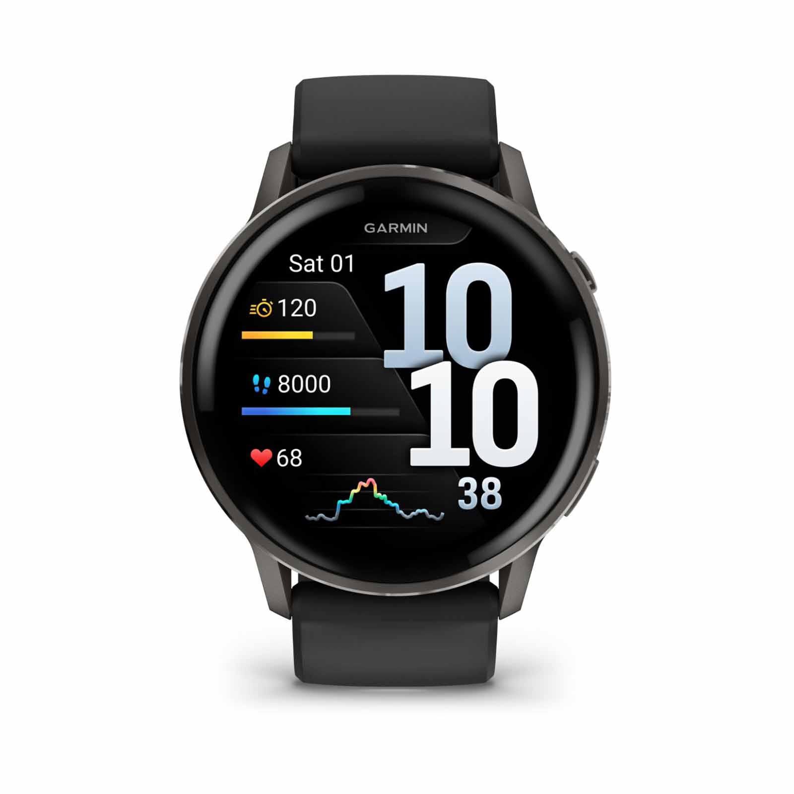 GARMIN Venu 4 - 45mm Slate With Black Silicone Band GM-010-03014-40-image 1