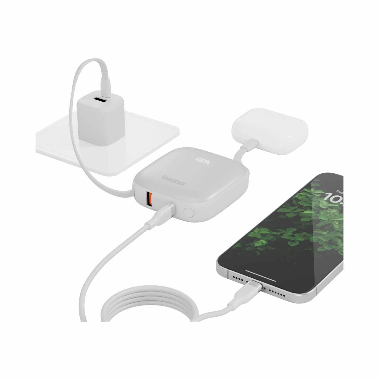 ENERGEA 3 In 1 10000mah Powerbank With Built-in Usb-c And Lightning Cable Vanilla GPW-FUSN-WHT BAZIC GOPOWER FUSION-image 2