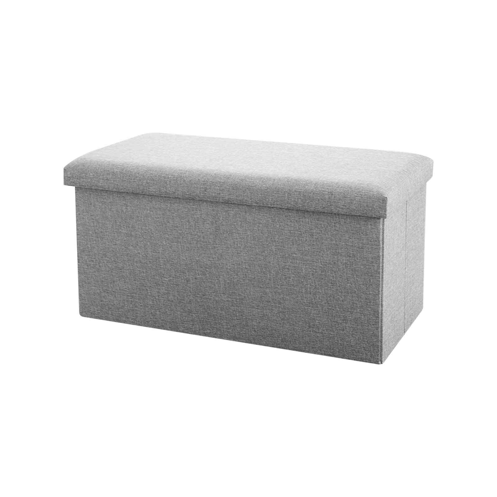 HOUZE Foldable Fabric Storage Stool/ottomans (76x38cm) TLS-9715-GREY-image null