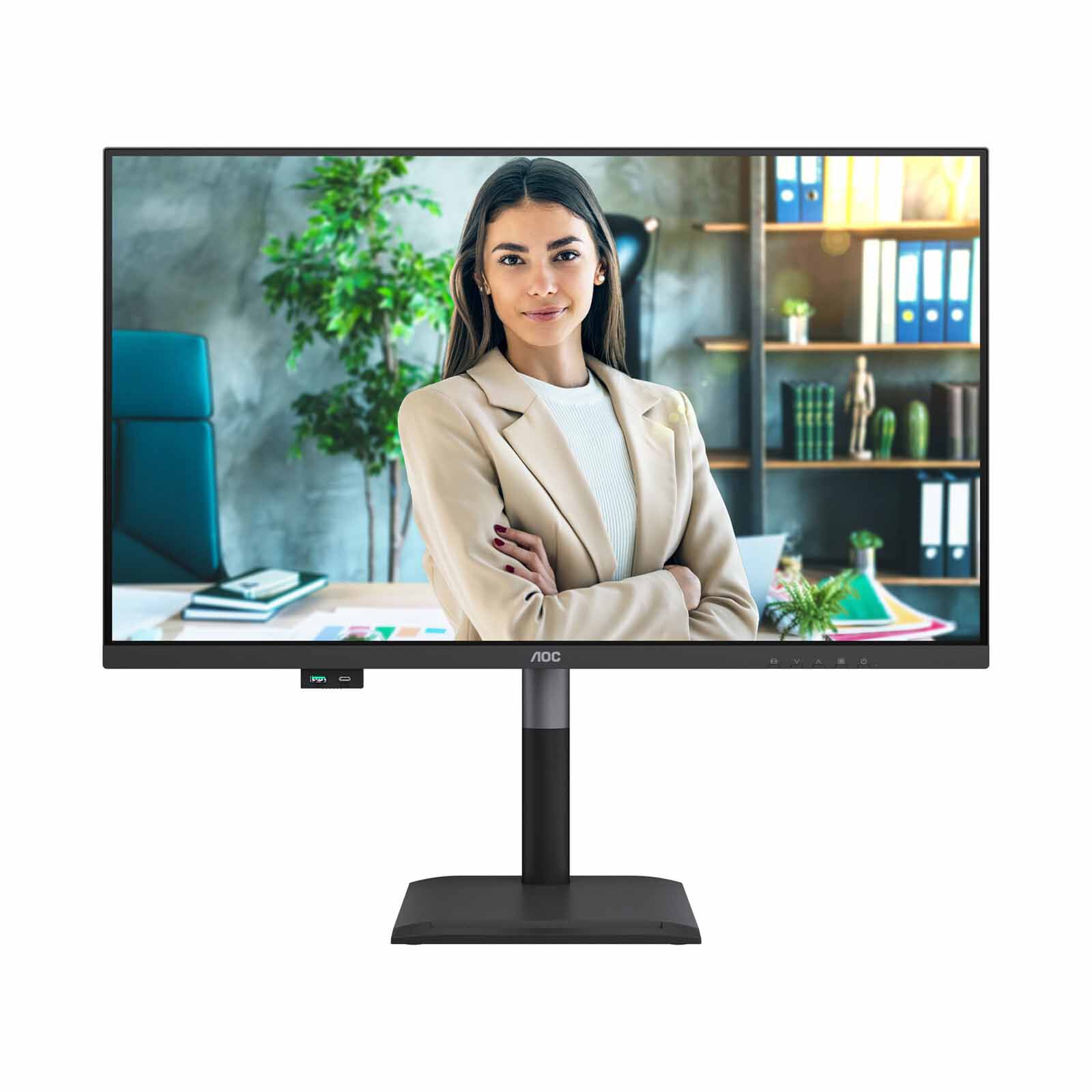 AOC 31.5in Ips Qhd 100hz Usb-c Pd96w With Adjustable Stand Monitor Q32P4C-image 1