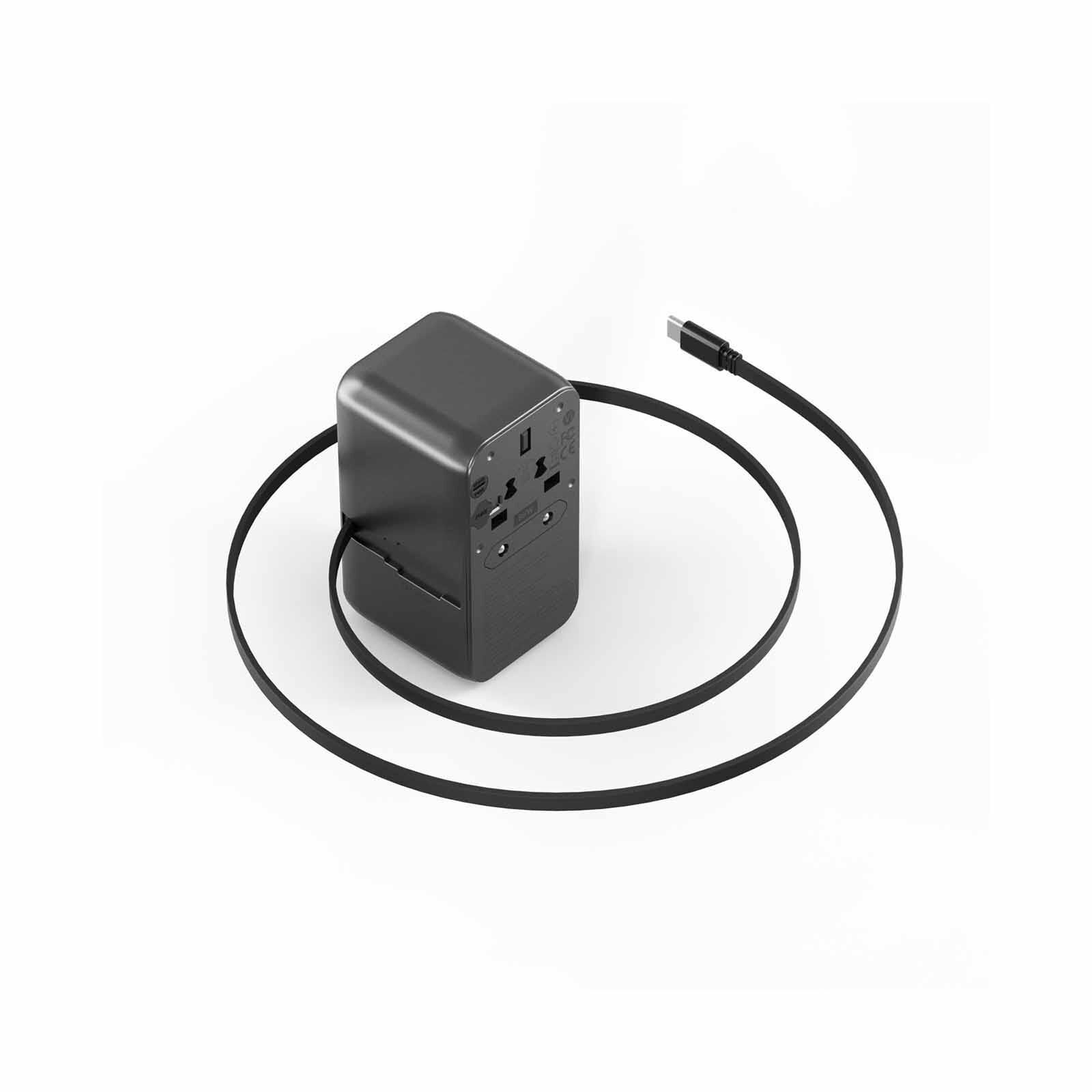 ENERGEA Travelworld Adapter Gan85 With 80cm Type-c Cable, 3c1a 85w - Gunmetal TWA-GAN85C-GUN-image 2